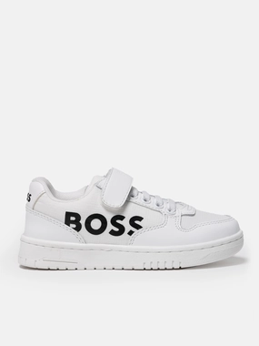 Narrow width offer BOSS Boys Logo Trainers in White Full discount activities Designed For Everyday Use