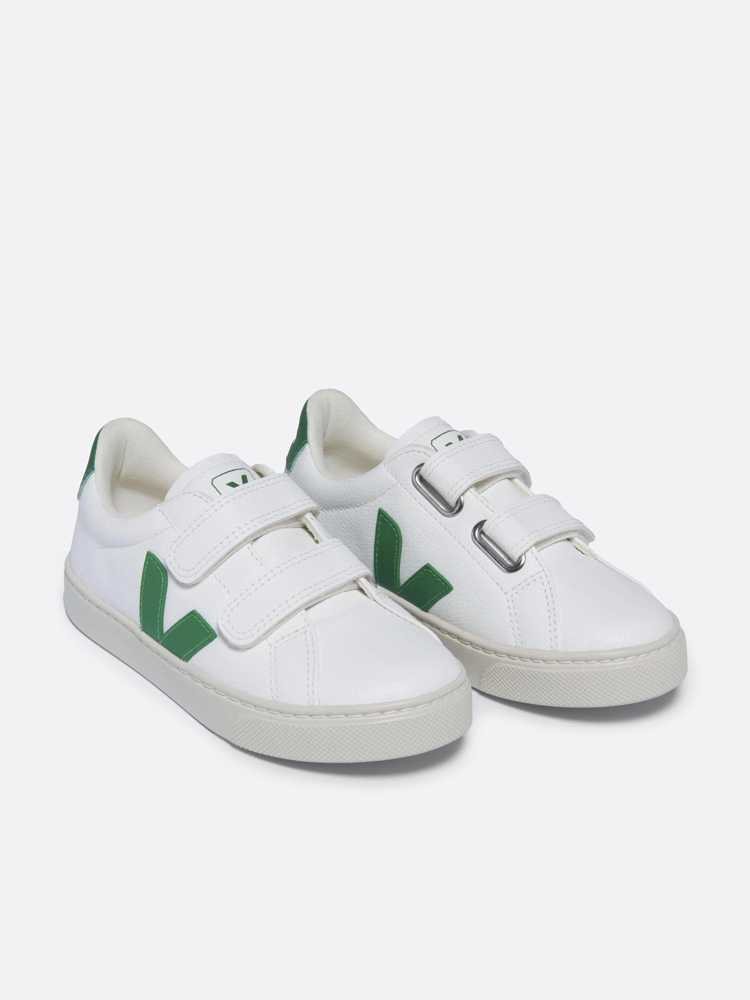 Minimalist Vibe Veja Kids Esplar ChromeFree Leather Trainers in White Leather