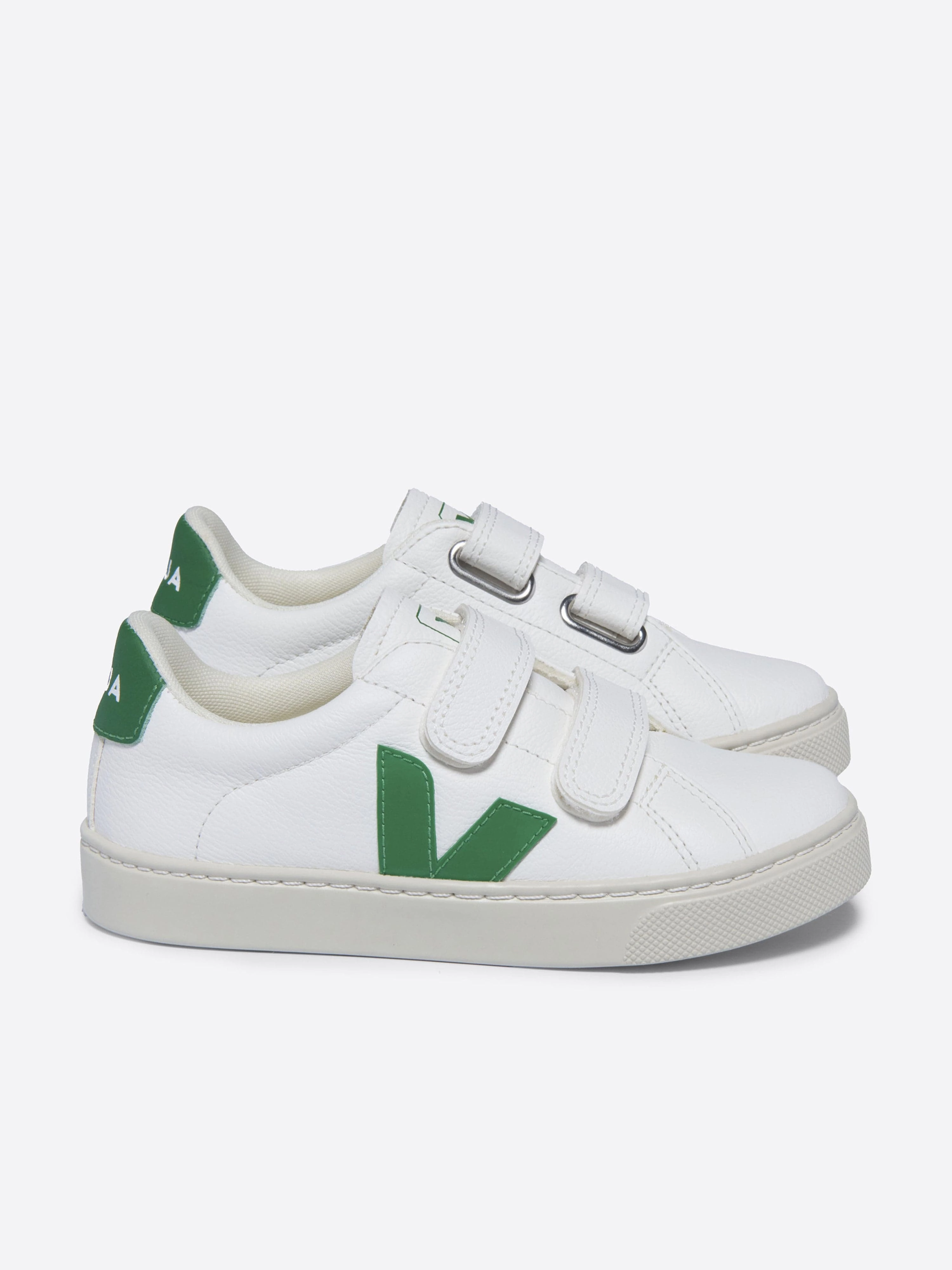 Veja Kids Esplar ChromeFree Leather Trainers in White Ultimate Convenience