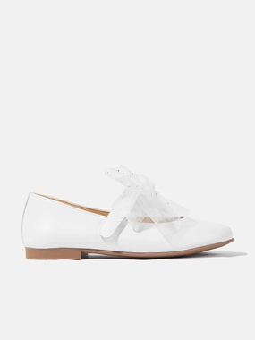 Need Satisfaction Andanines Girls Bow Shoes in White Premium upgrade Padded Strap, Eco-Friendly Canvas Tote Bag, Engineered To Perform