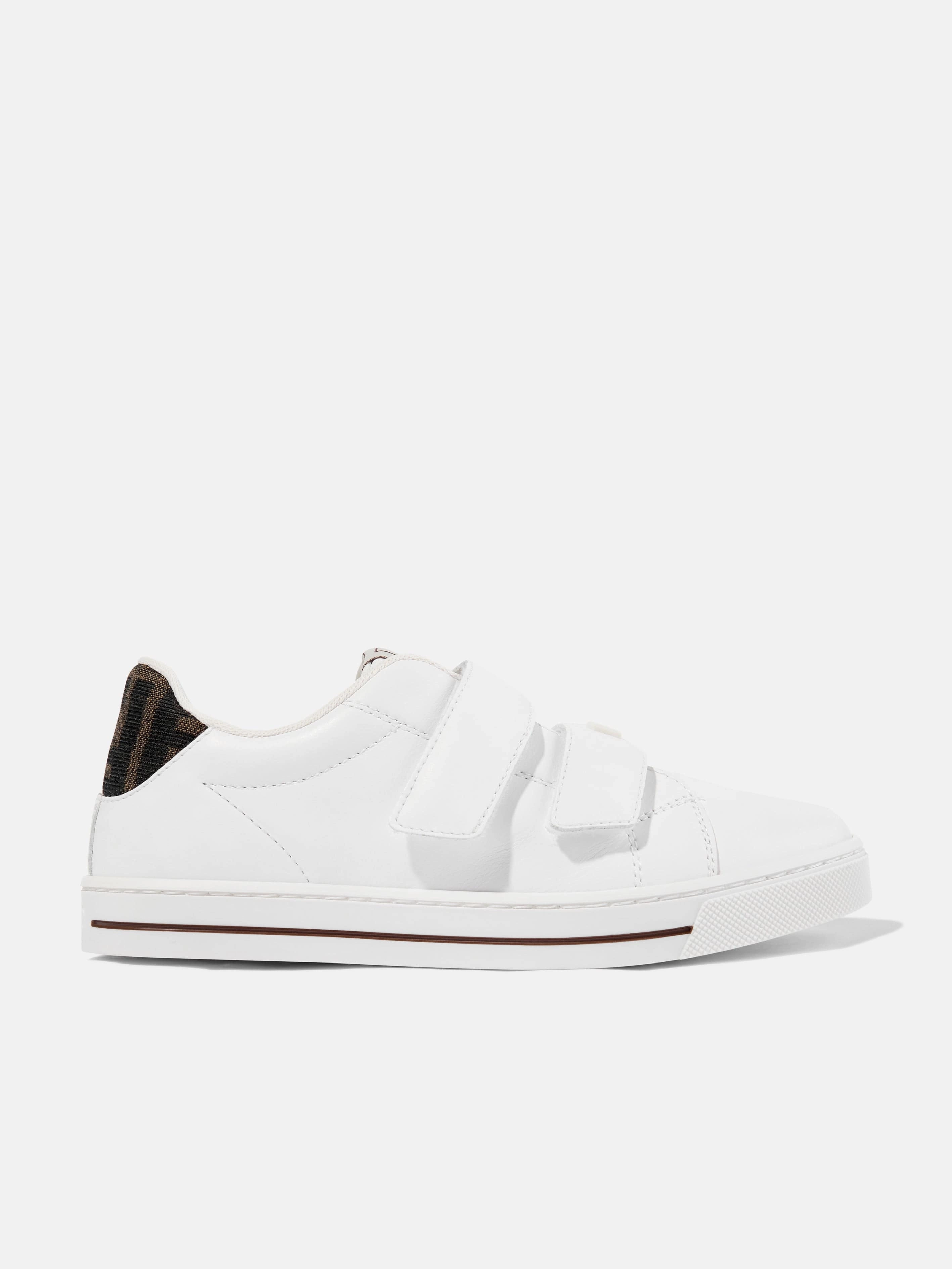 Pack It And Go, Sleek & Affordable, Sustainable New product tasting Kids Leather Velcro Strap Trainers in White Invite-only offer