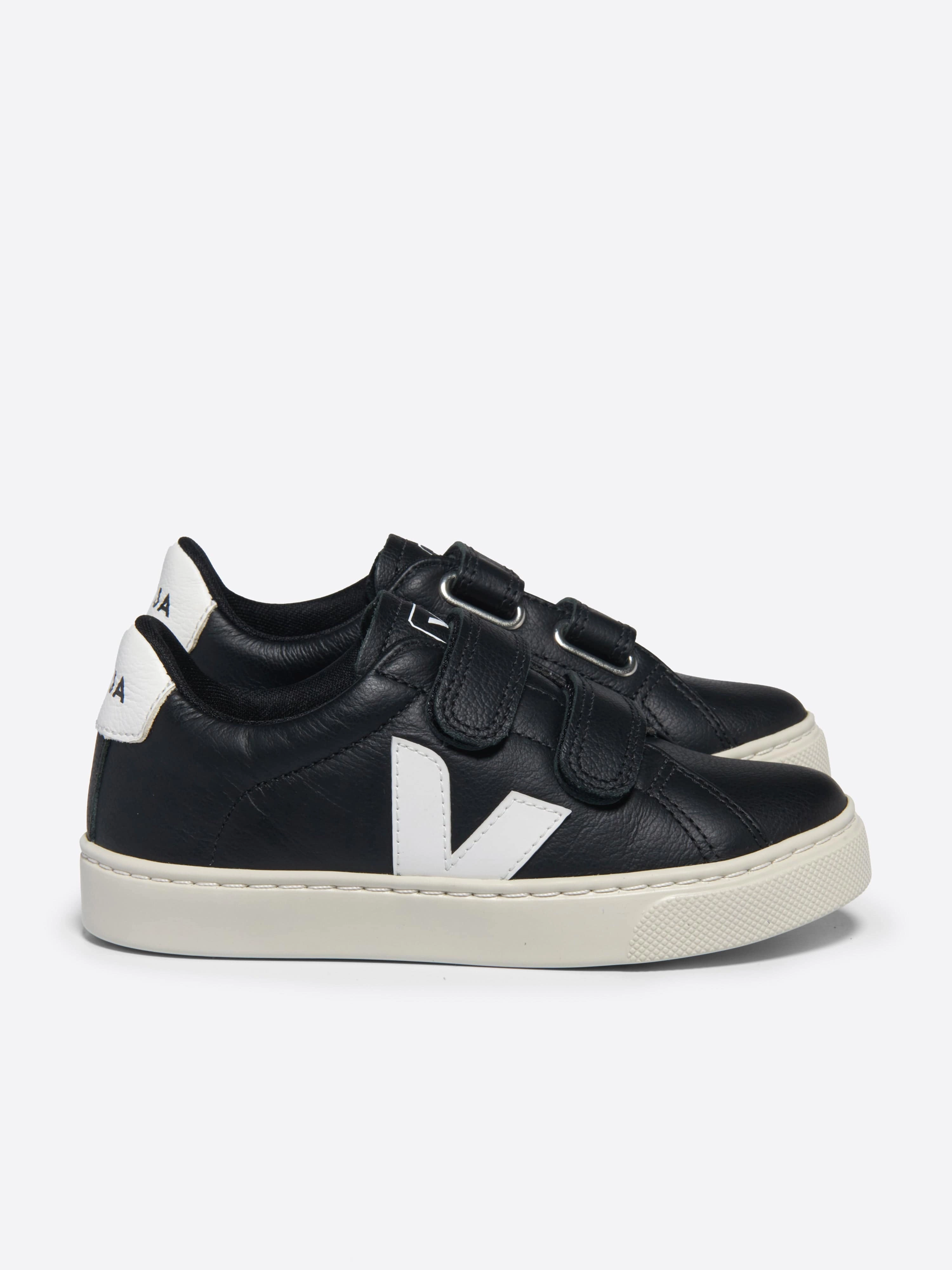 Tap To View Kids Leather Esplar Trainers in Black