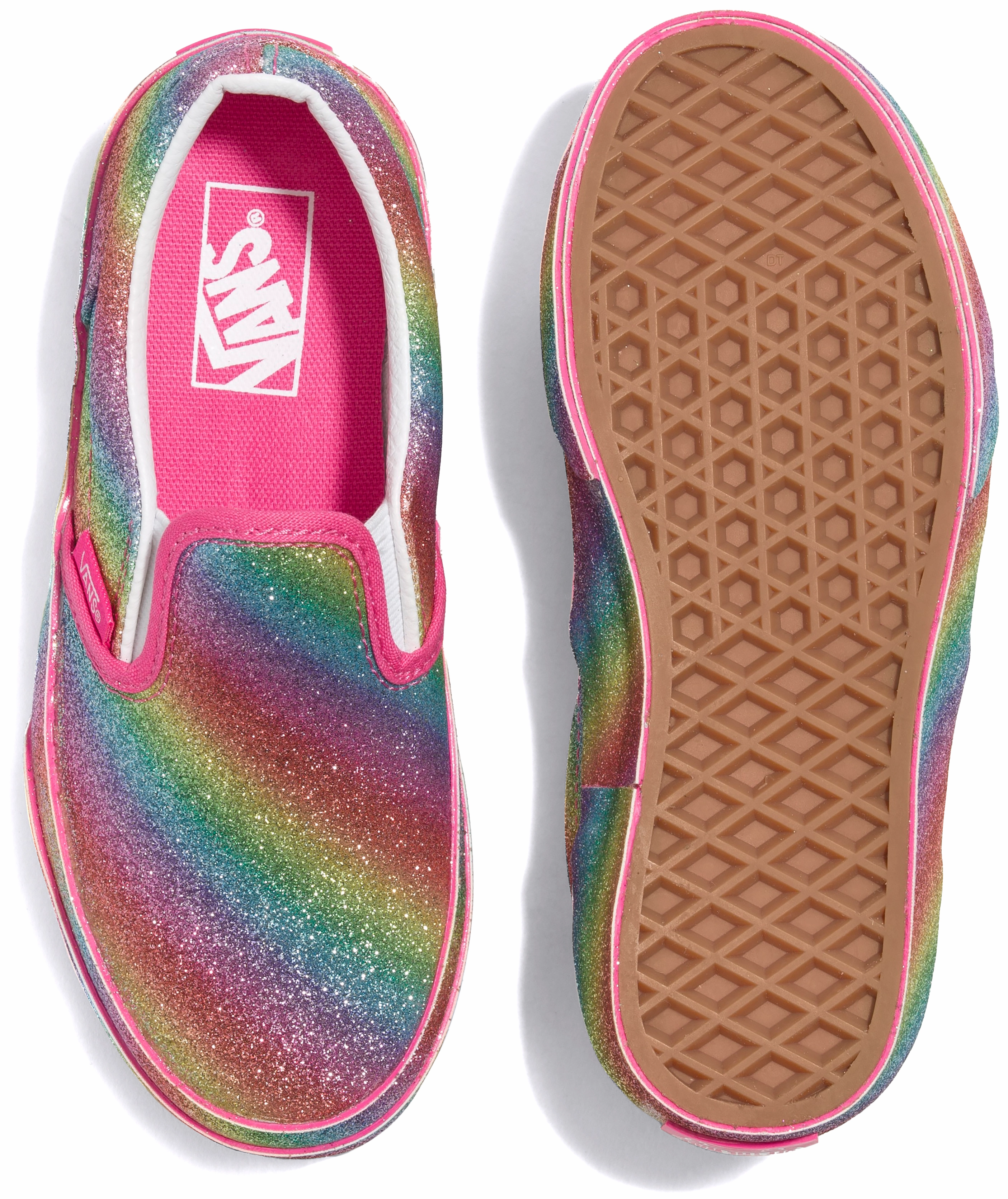 Shop Exclusive Styles Vans Kids Classic Slip-On Glitter Rainglow Rainbow