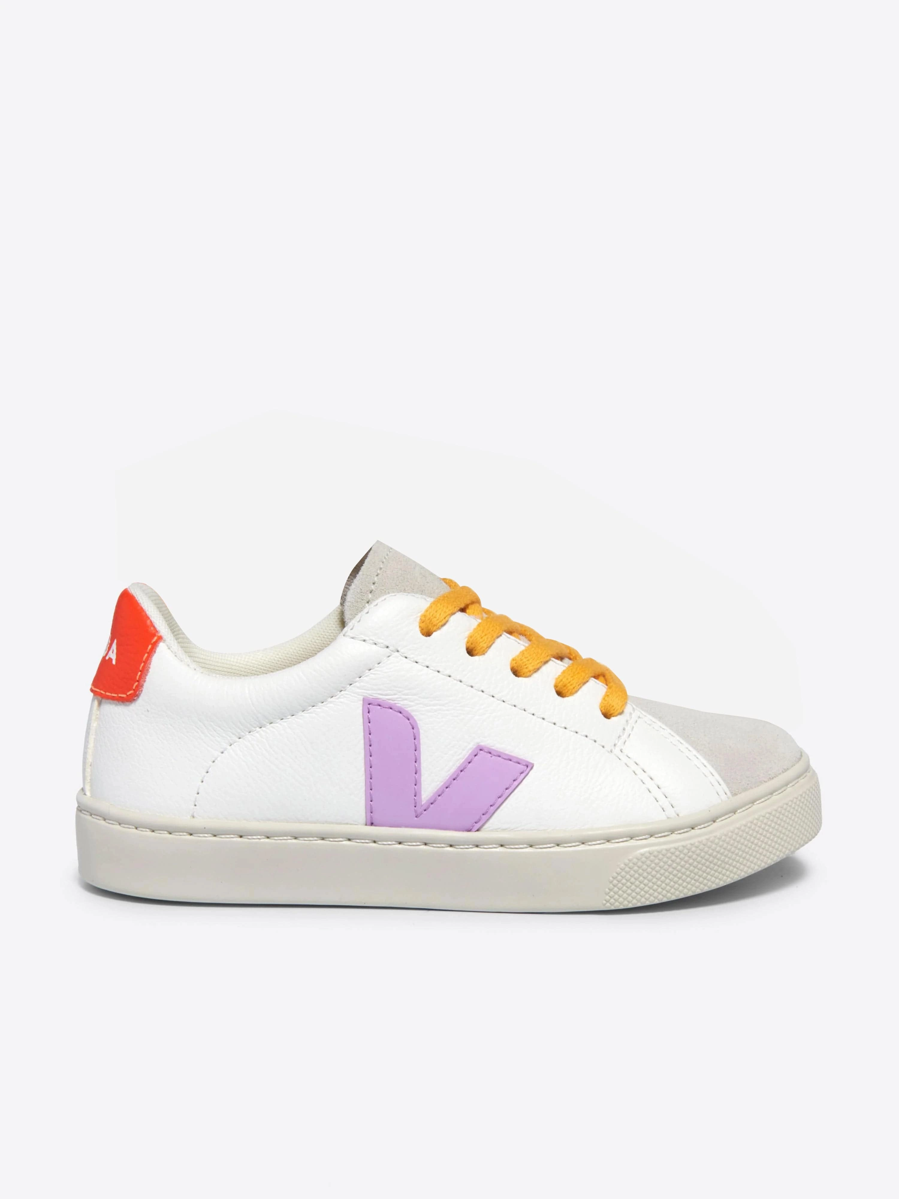 New technology deal Veja Kids Laces Leather Esplar Trainers in White Group discount Side Pocket