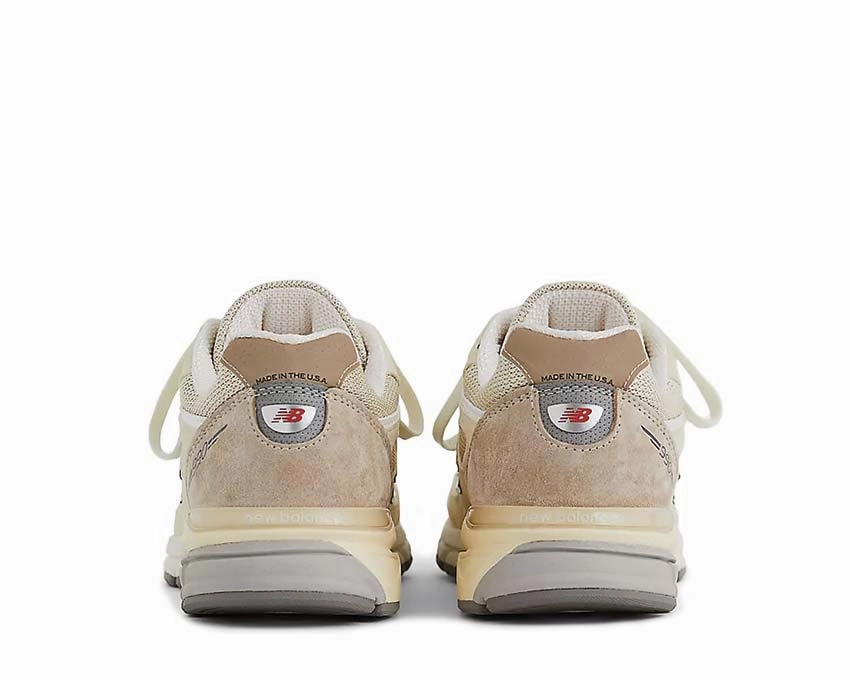 New Balance 990v4 Made in USA "Limestone" Quilted, Croc-Embossed, Jute