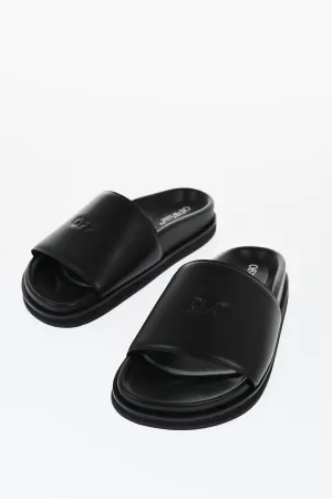 Off-White Leather Cloud Off Stamp Slides