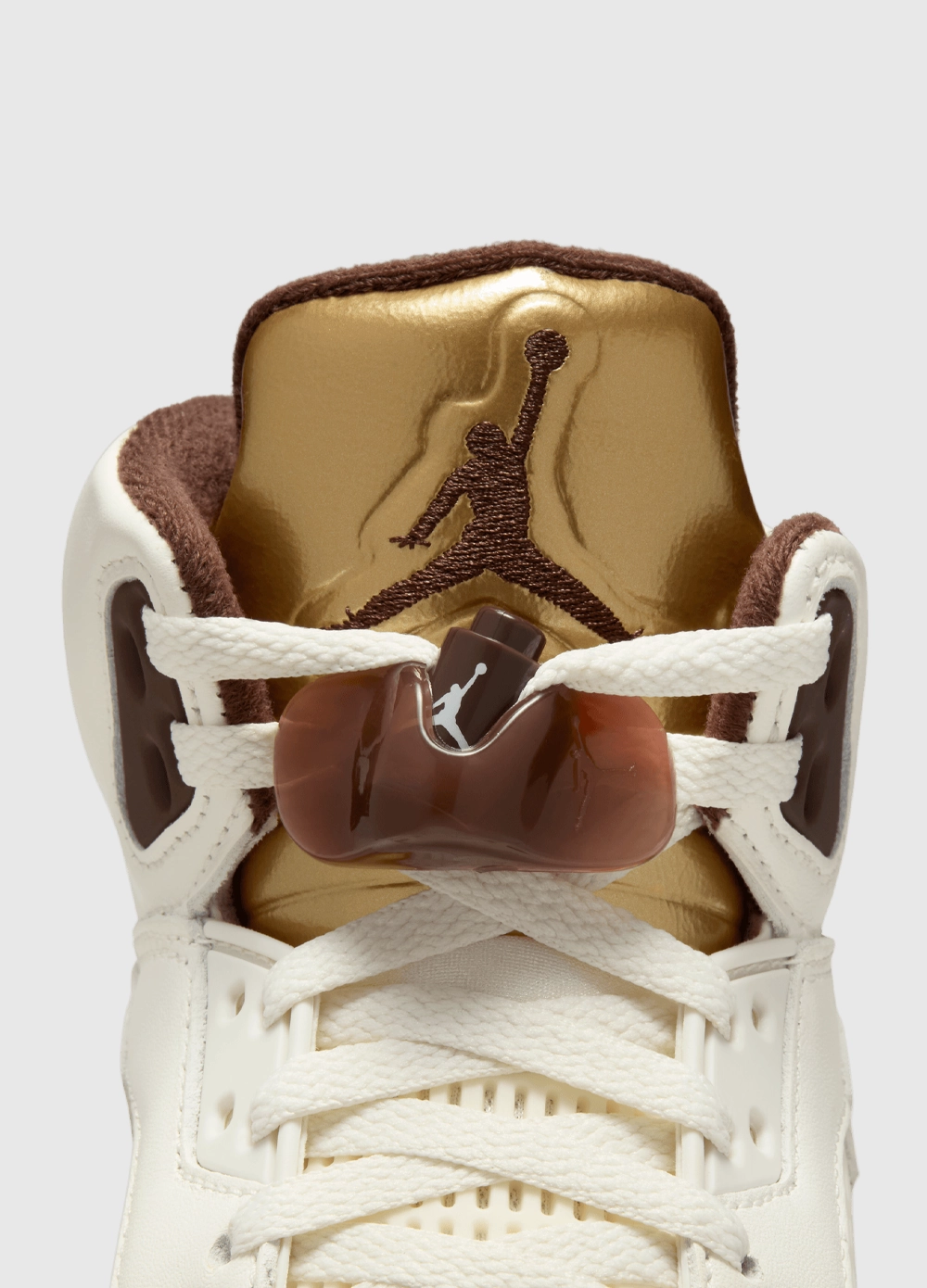Women's Air Jordan 5 Retro 'Golden Ticket' Sneakers Branded, Beige Shoulder Bag With Buckle, Fits Any Lifestyle