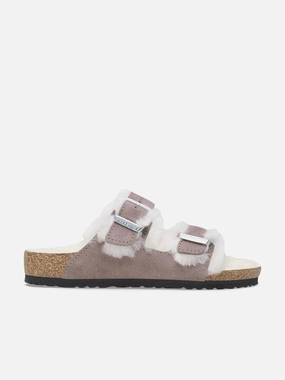 One of a Kind BIRKENSTOCK Girls Arizona Shearling Sandals in Purple Wide width discount Rfid Blocking, Unlock The Offer