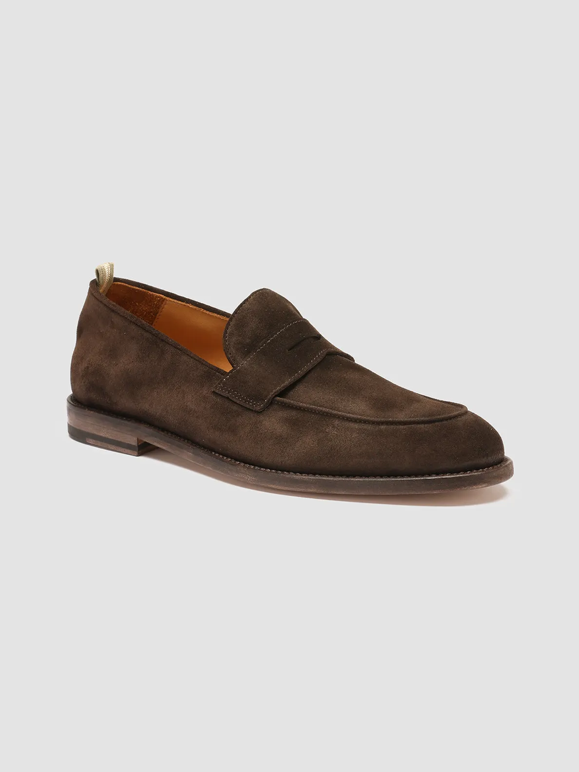 OPERA 001 - Dark Brown Suede Penny Loafers