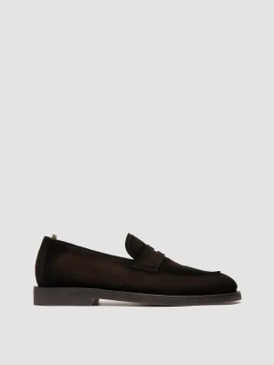 OPERA FLEXI 101 - Dark Brown Suede Penny Loafers