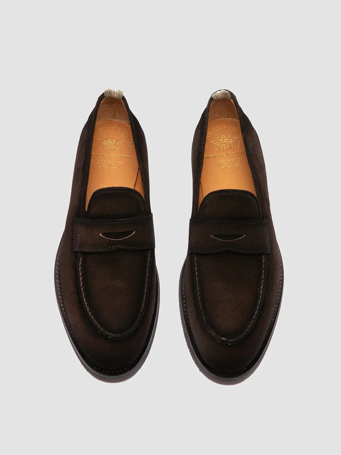 OPERA FLEXI 101 - Dark Brown Suede Penny Loafers