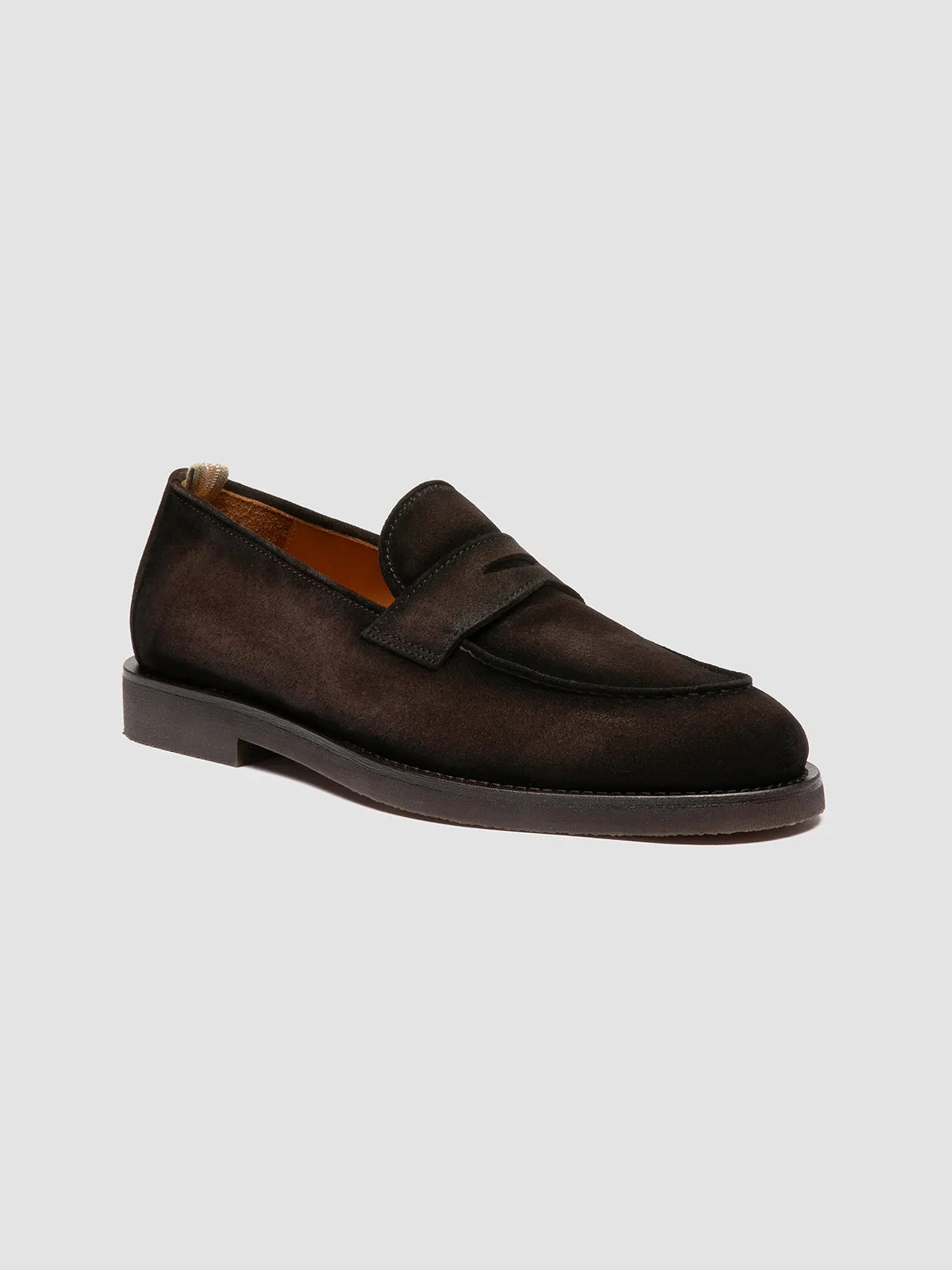 OPERA FLEXI 101 - Dark Brown Suede Penny Loafers