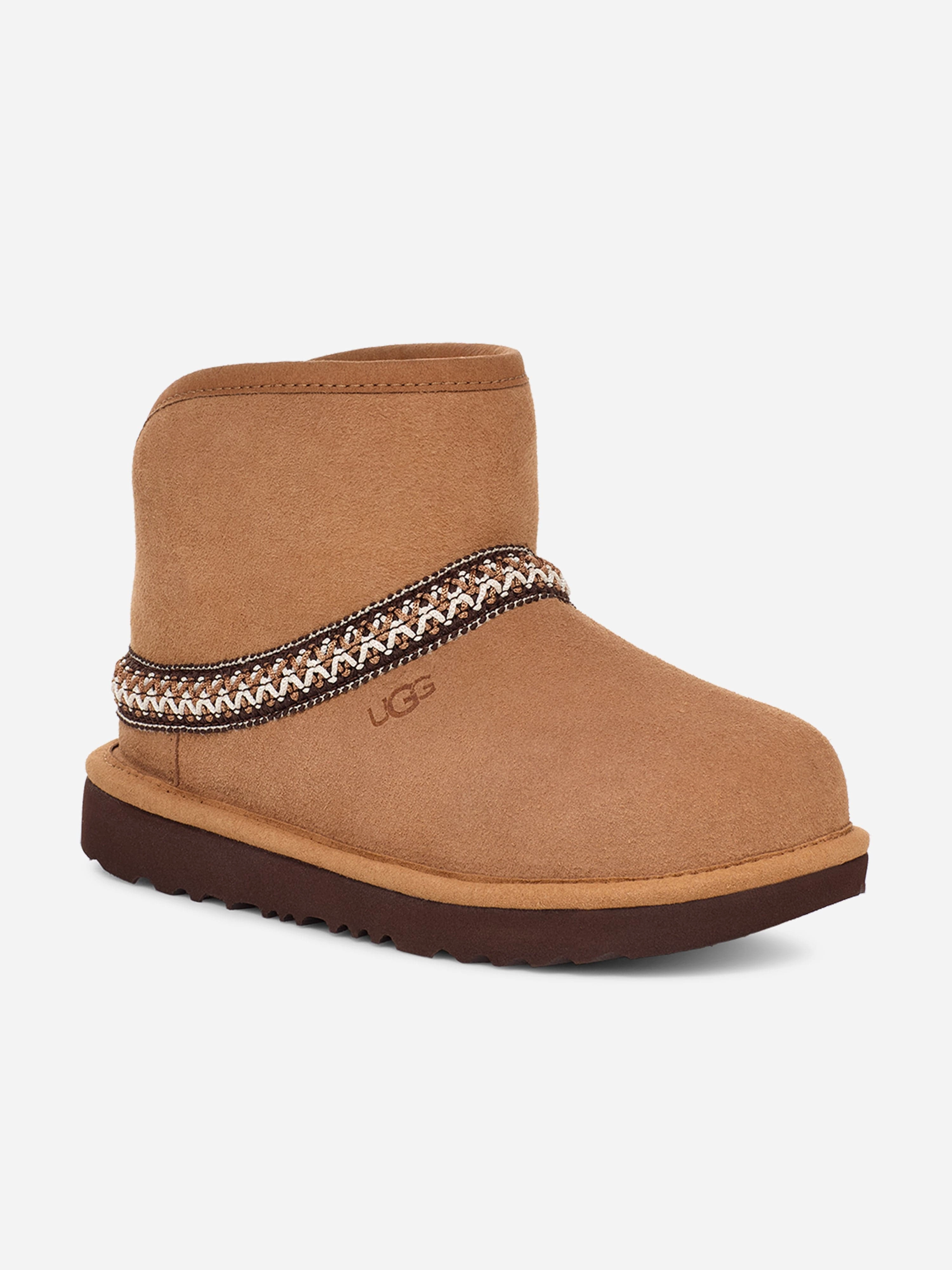 Clutch With Magnetic Snap Closure UGG Kids Classic Mini Crescent Boots in Brown