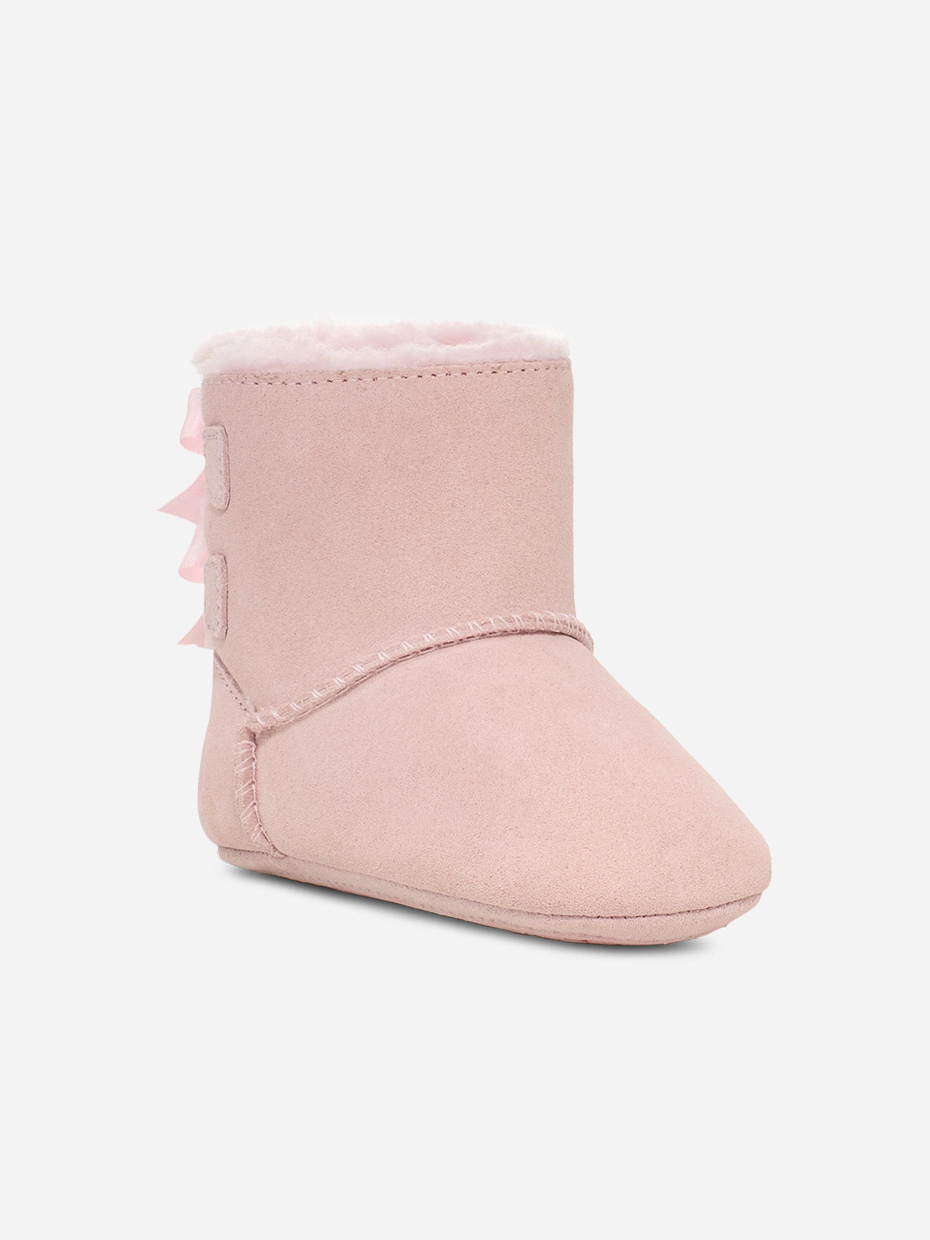 Engineered To Perform, Embossed Leather UGG Baby Girls Bailey Bow Boots in Pink