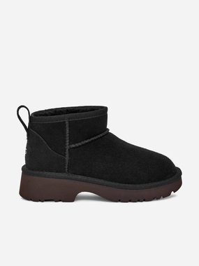 Original Design UGG Girls Classic Ultra Mini New Heights Boots in Black Last Few Left Level Up Your Style, Built With Purpose