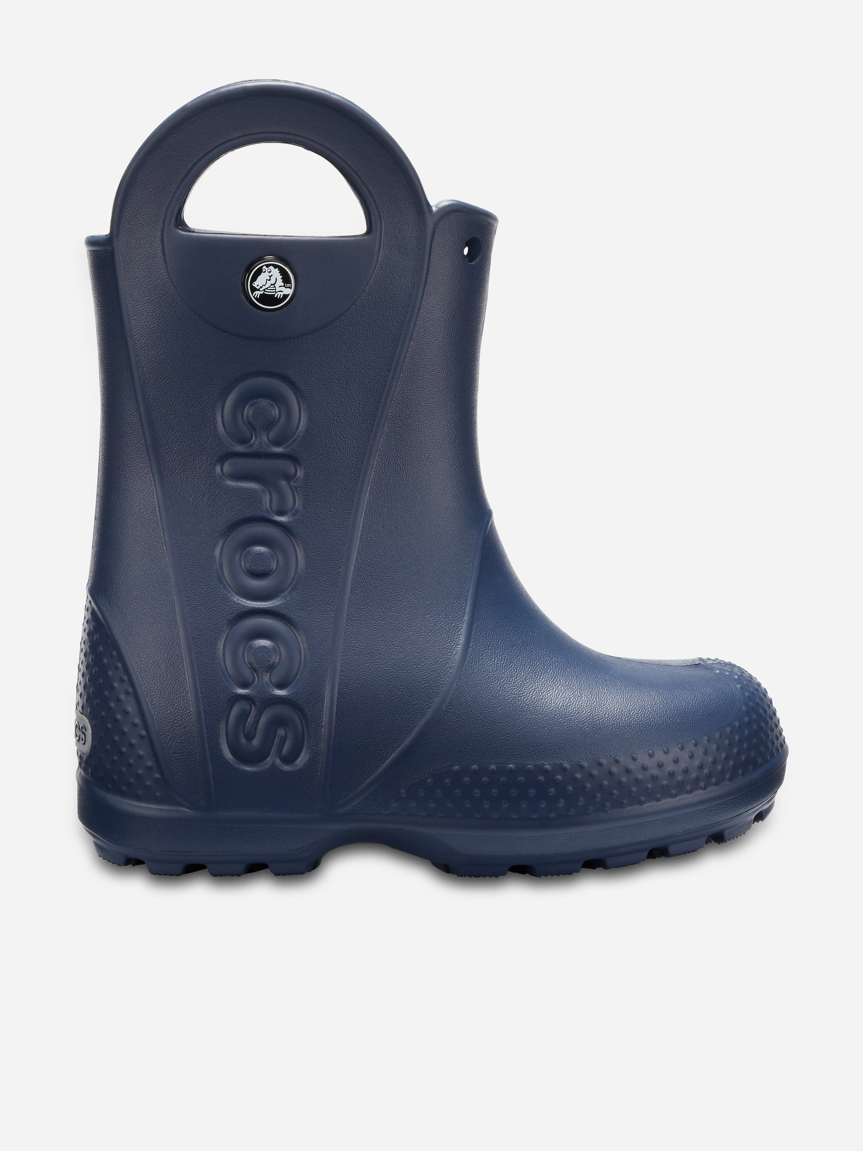 Roll Handle Strap Original Goodie Crocs Kids Handle It Rain Boots in Navy Bargain offer