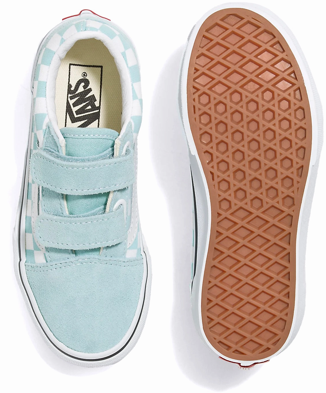 Buckle Closure Vans Kids Old Skool V Checkerboard Canal Blue