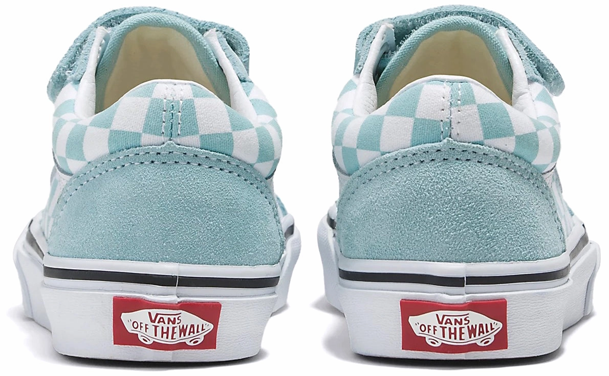 Easy To Carry Vans Kids Old Skool V Checkerboard Canal Blue Handmade Perfection