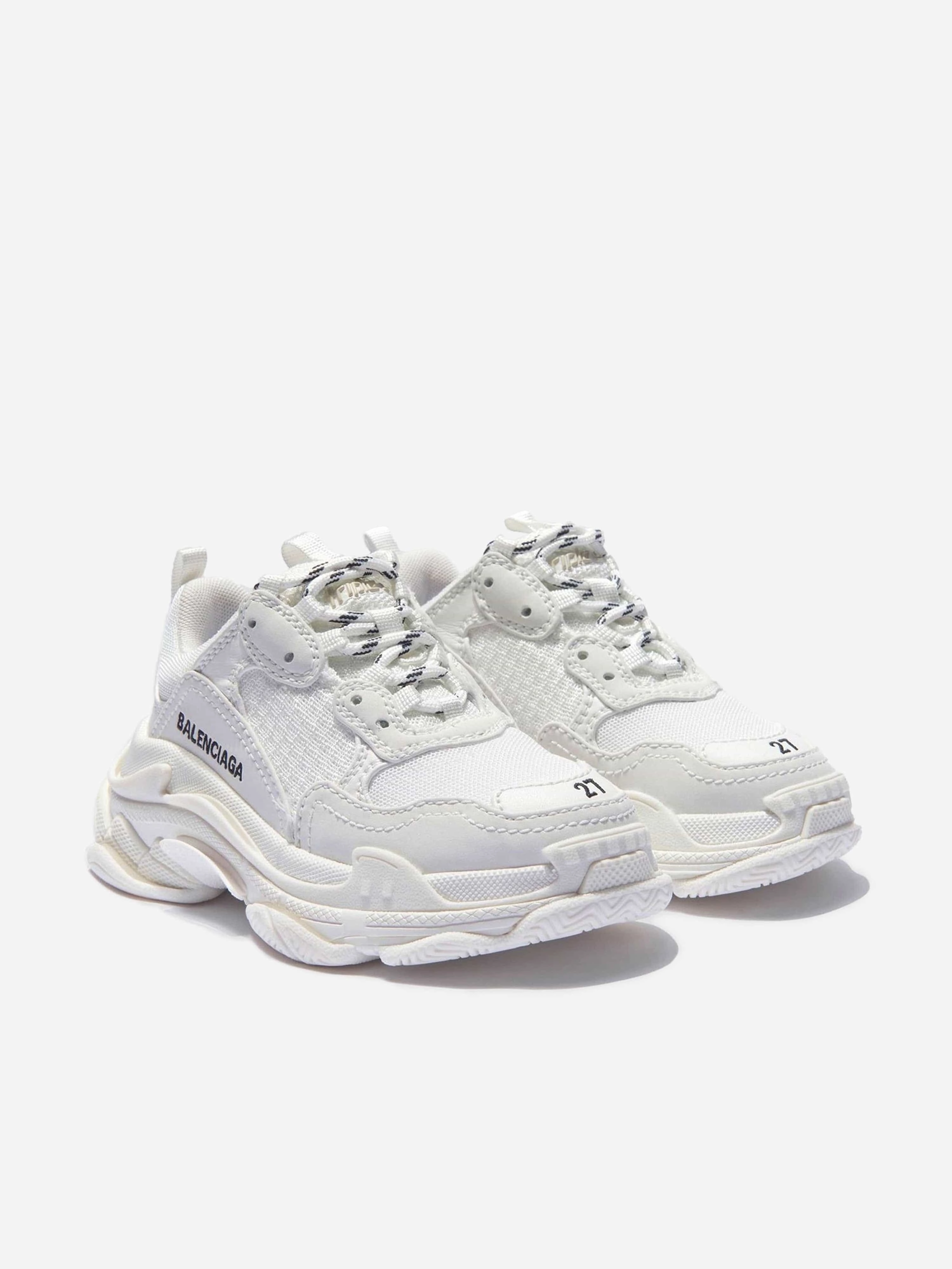 Balenciaga Kids Triple S Trainers in White Waterproof Travel Backpack, Next-Level Gear, Fits Every Occasion