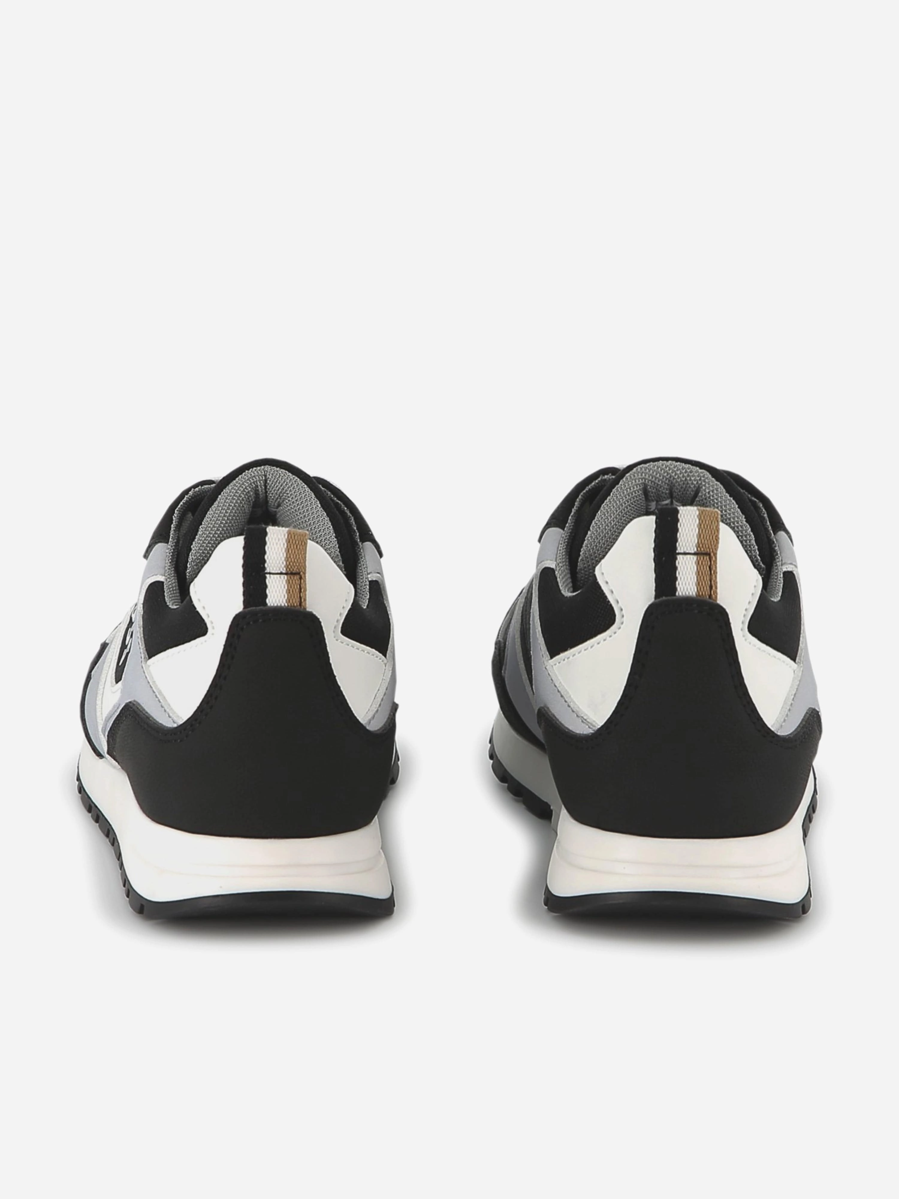 Why Wait? Own It BOSS Boys Lace Up Logo Trainers in Black