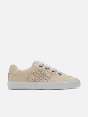 Padded Compartment Burberry Kids Noah Trainers in Beige Exclusive Formula The Smart Buy