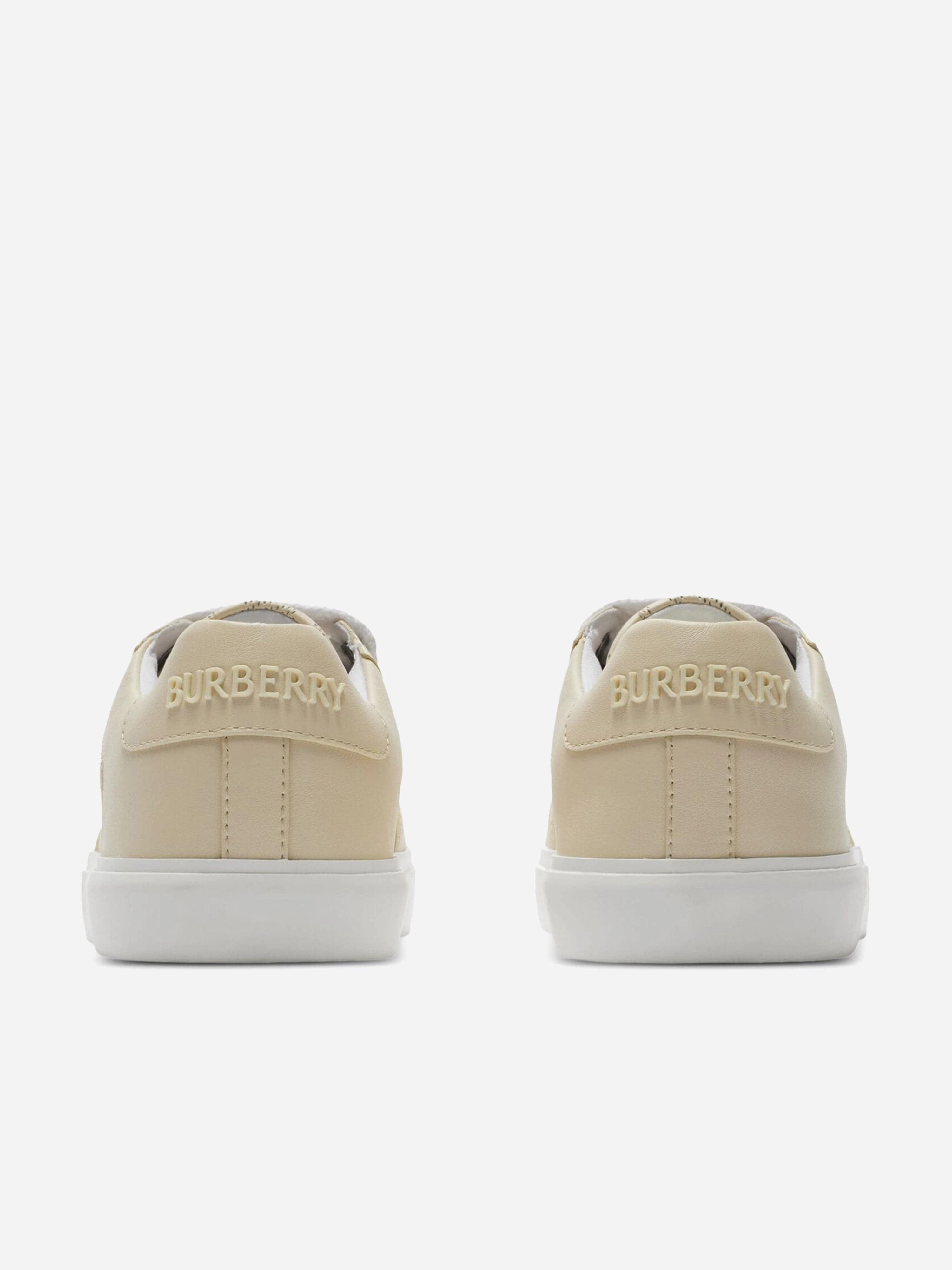 Stay Ahead Of The Trend Burberry Kids Noah Trainers in Beige