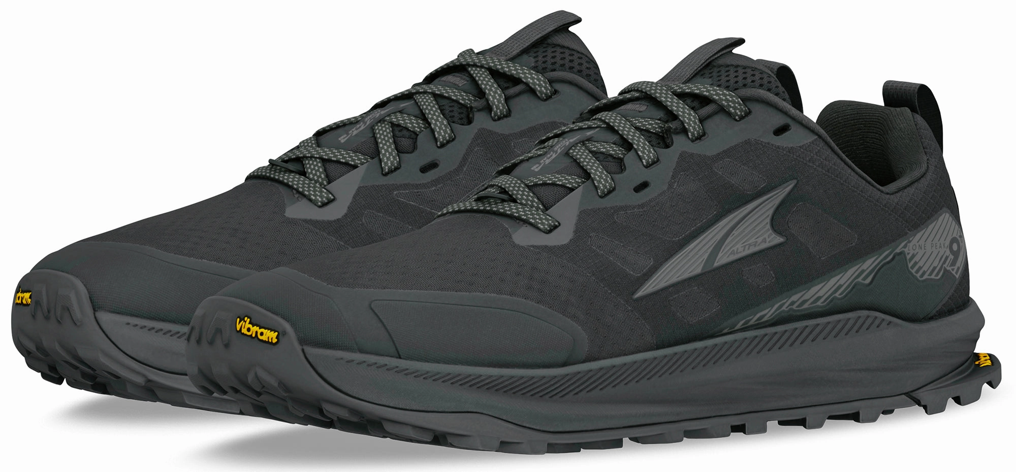 Worry-Free Wear Altra Lone Peak 9  Mens Trail Running Shoes - Black Leather