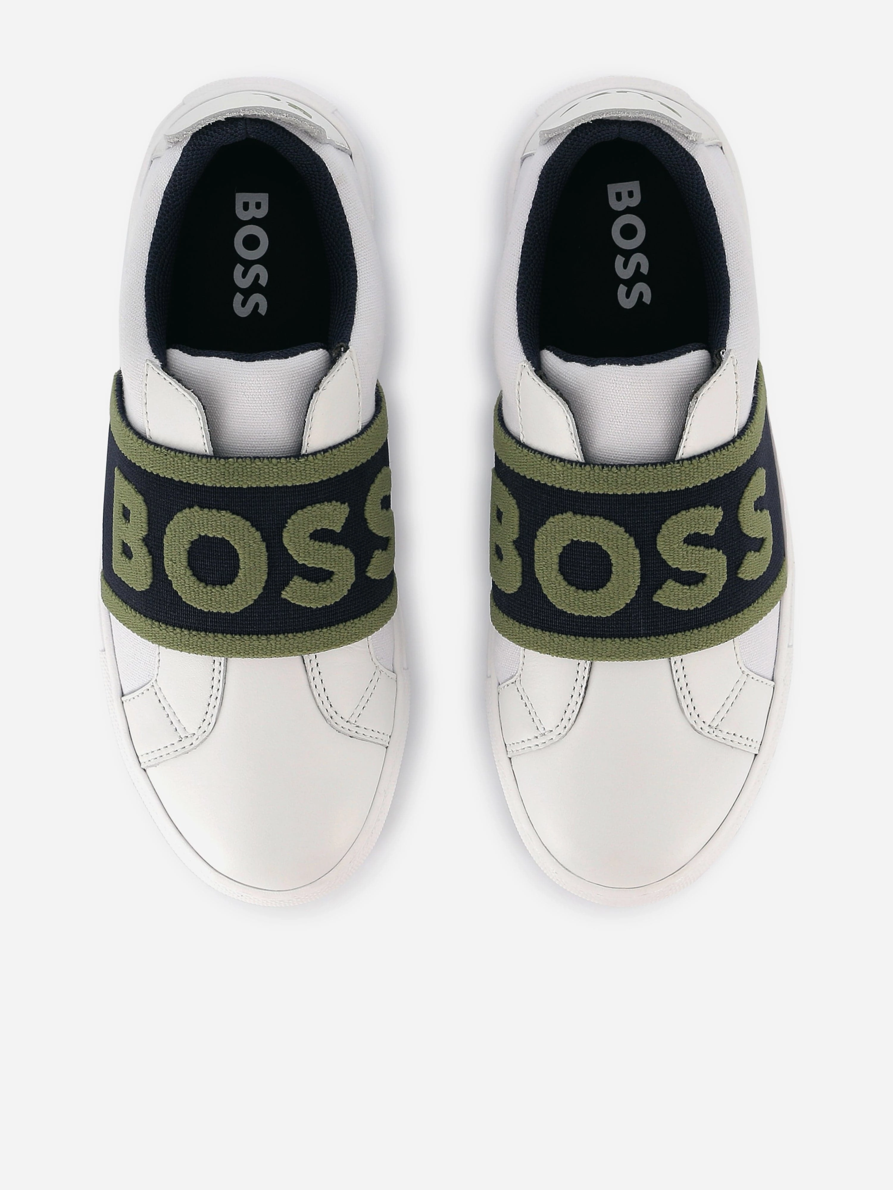 Discover New Arrivals, Girls Pink Crossbody Purse BOSS Boys Leather Logo Trainers in White