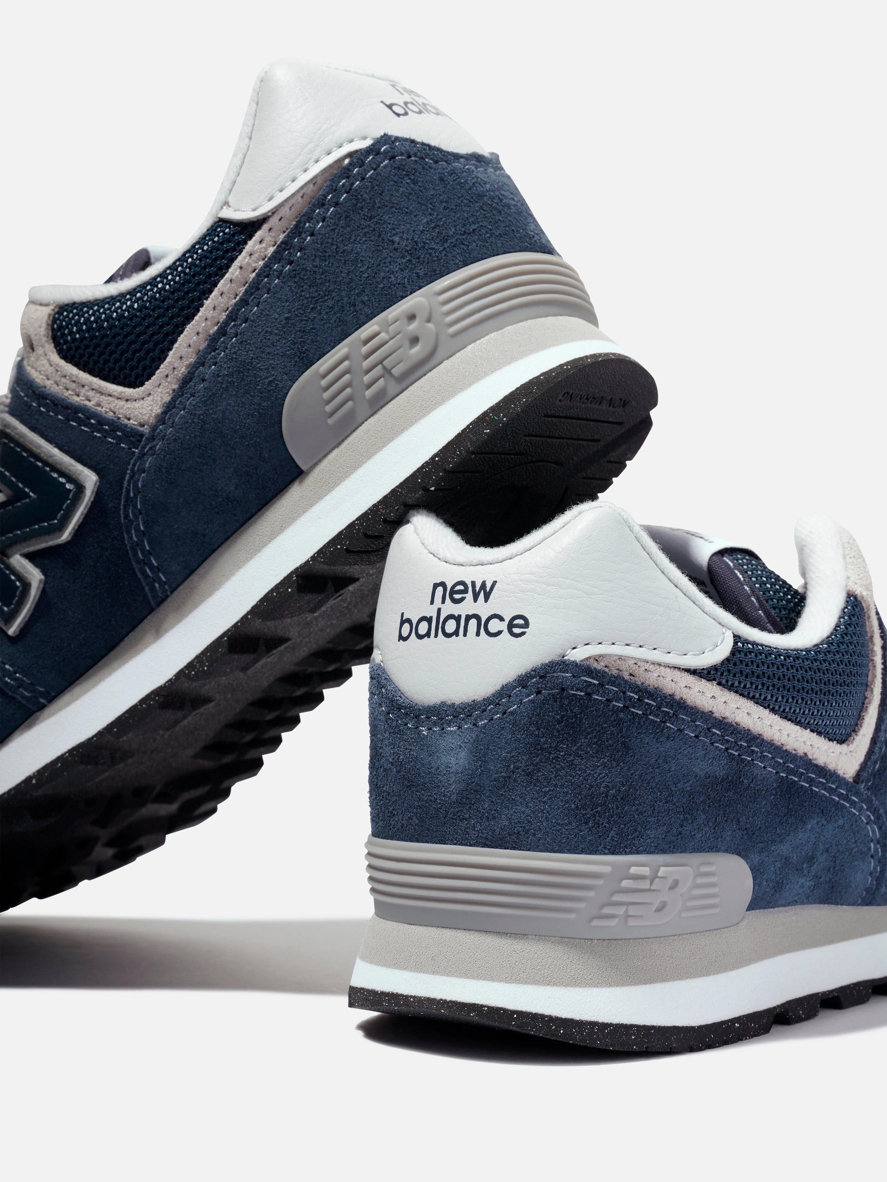 Wear It Anywhere New Balance Kids 574 Lace Up Logo Trainers in Navy Perfectly Balanced