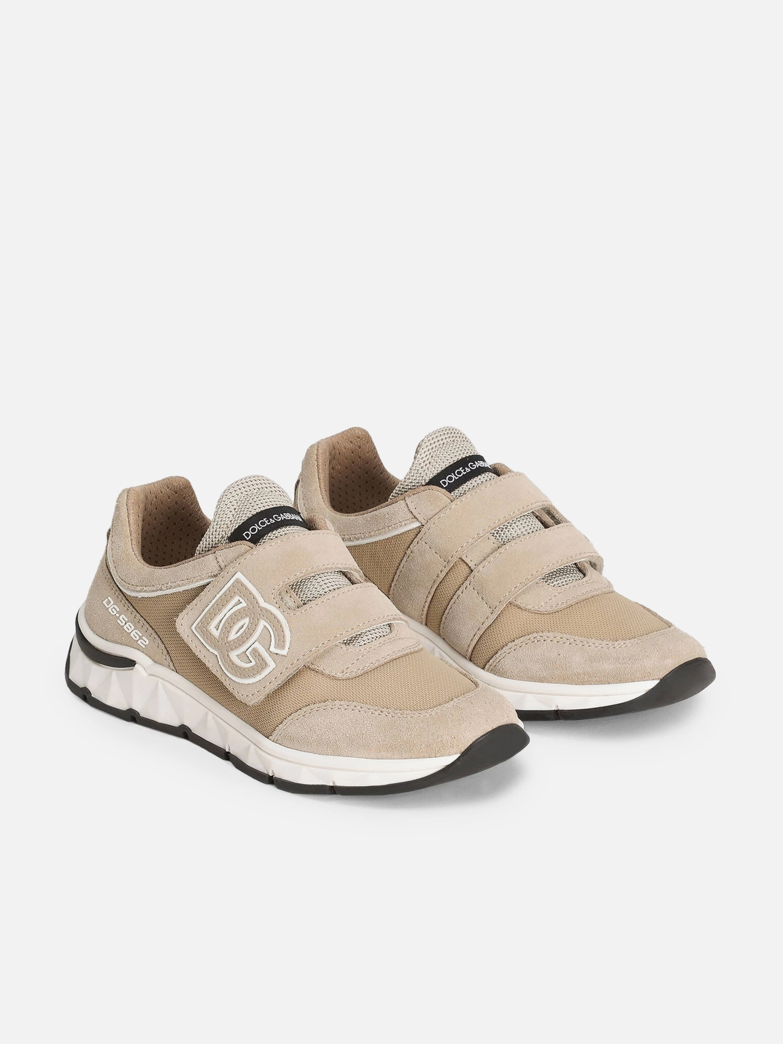 Luxury Boys Suede and Mesh Trainers in Beige EditorS Pick