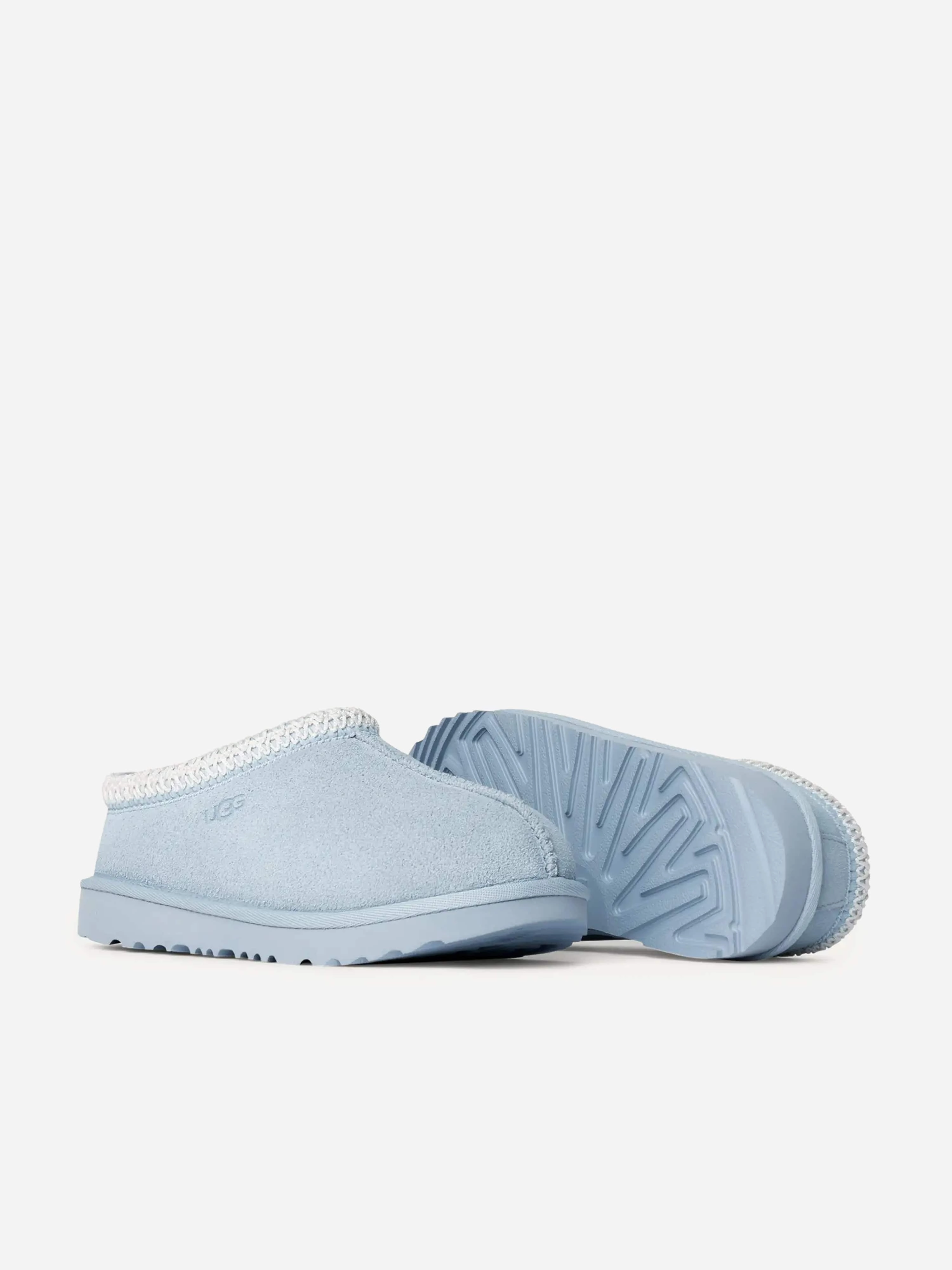 Kids Suede Tasman II Slippers in Blue Sustainable