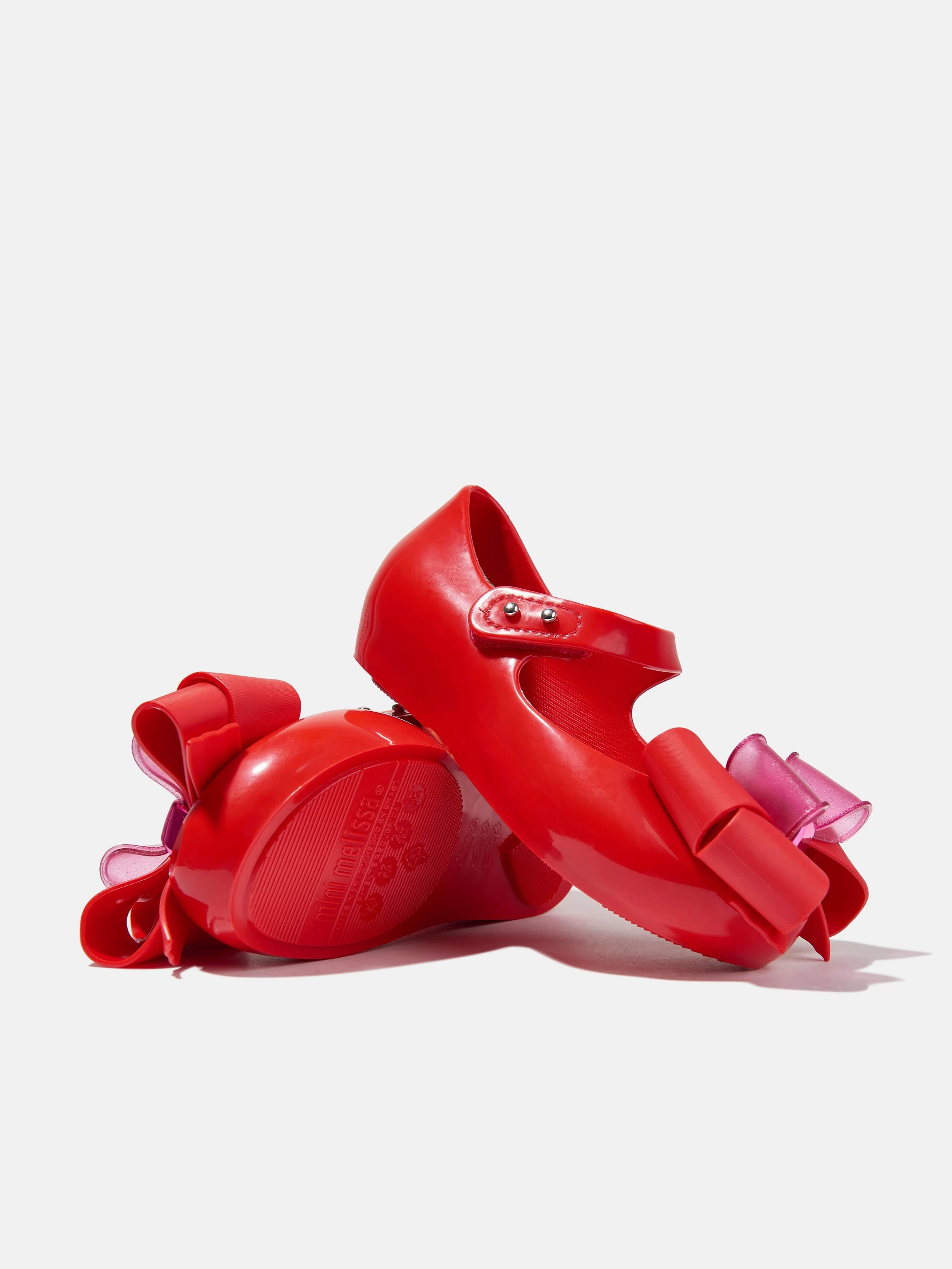 Stay Ahead Of The Trend, Now Trending Mini Melissa Girls Mini Ultragirl Fab Bow Ballerinas in Red