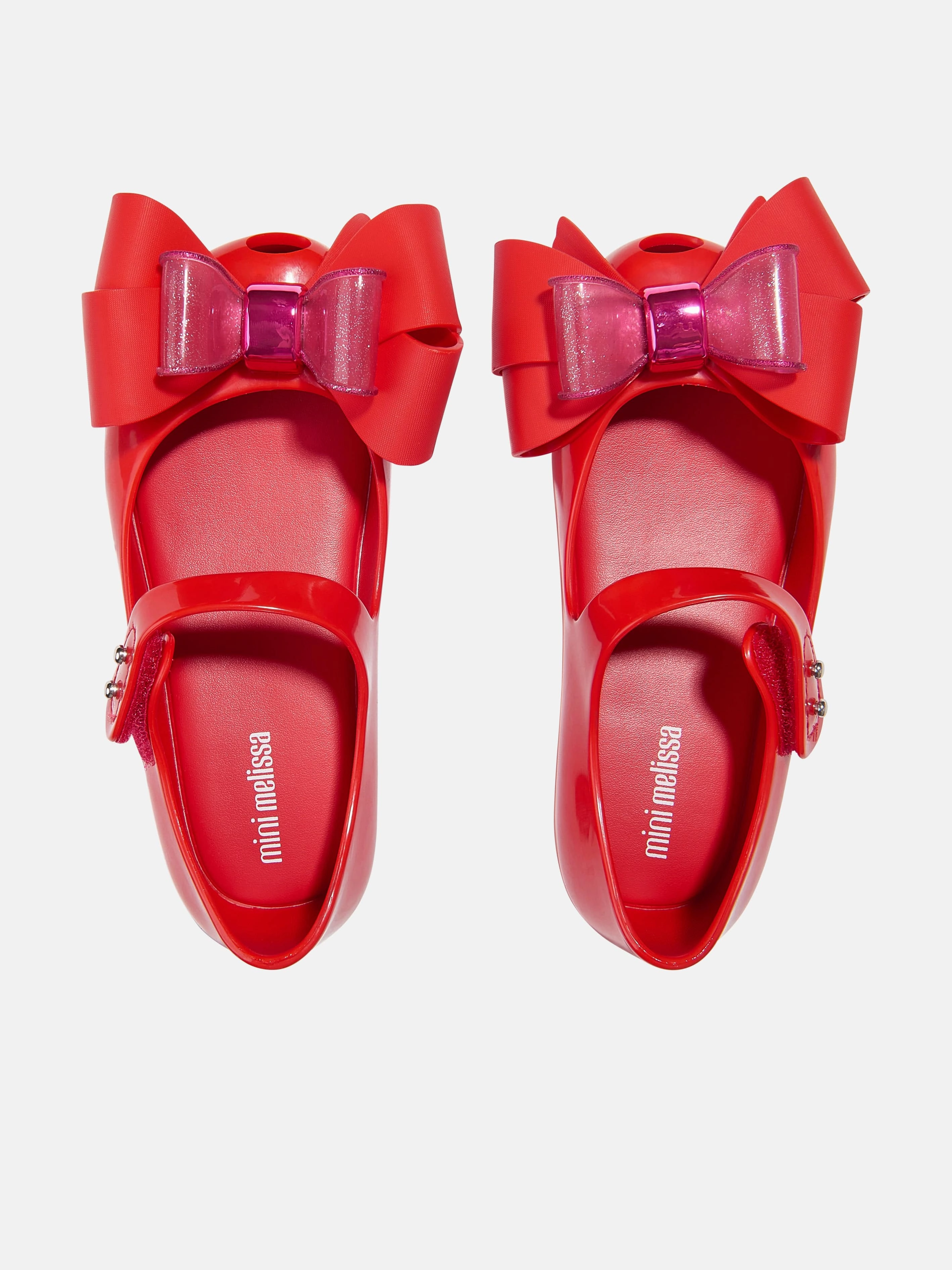 Pastel Pink Mini Handbag Mini Melissa Girls Mini Ultragirl Fab Bow Ballerinas in Red