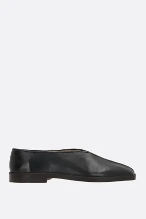 Piped nappa slippers