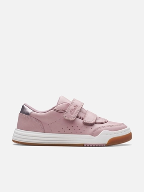 Place Order Now Clarks Girls Leather Urban Solo Trainers in Pink High Cost-Effectiveness Everyday, Padded Strap, Made With Care