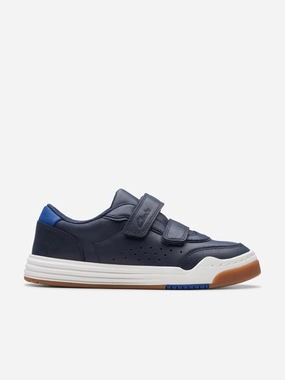 Must-Have Item, Expandable, High-Speed Performance Points Exchange Clarks Kids Leather Urban Solo Trainers in Navy Industrial-grade deal