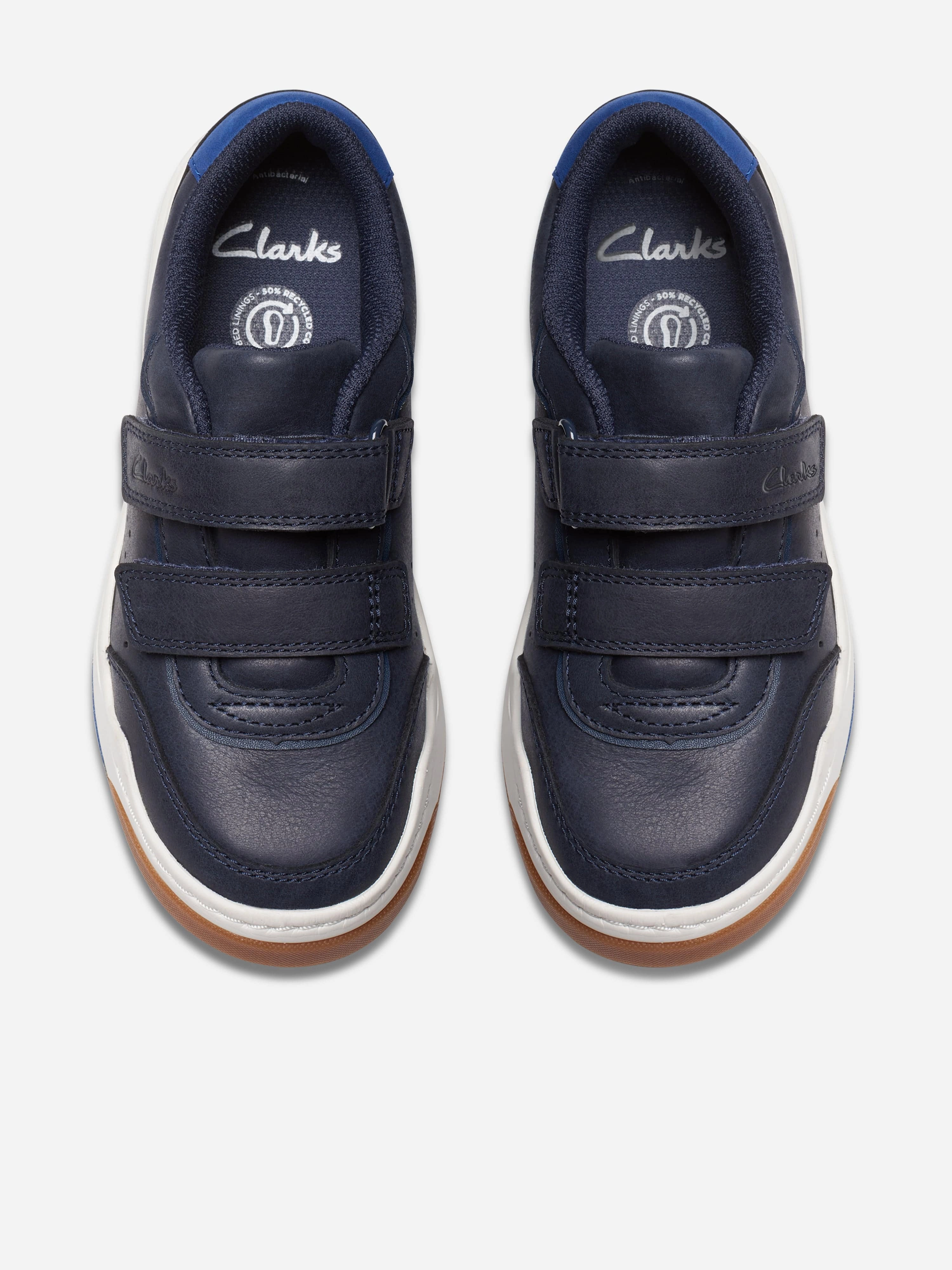 Fits Any Lifestyle Clarks Kids Leather Urban Solo Trainers in Navy Smart Looks