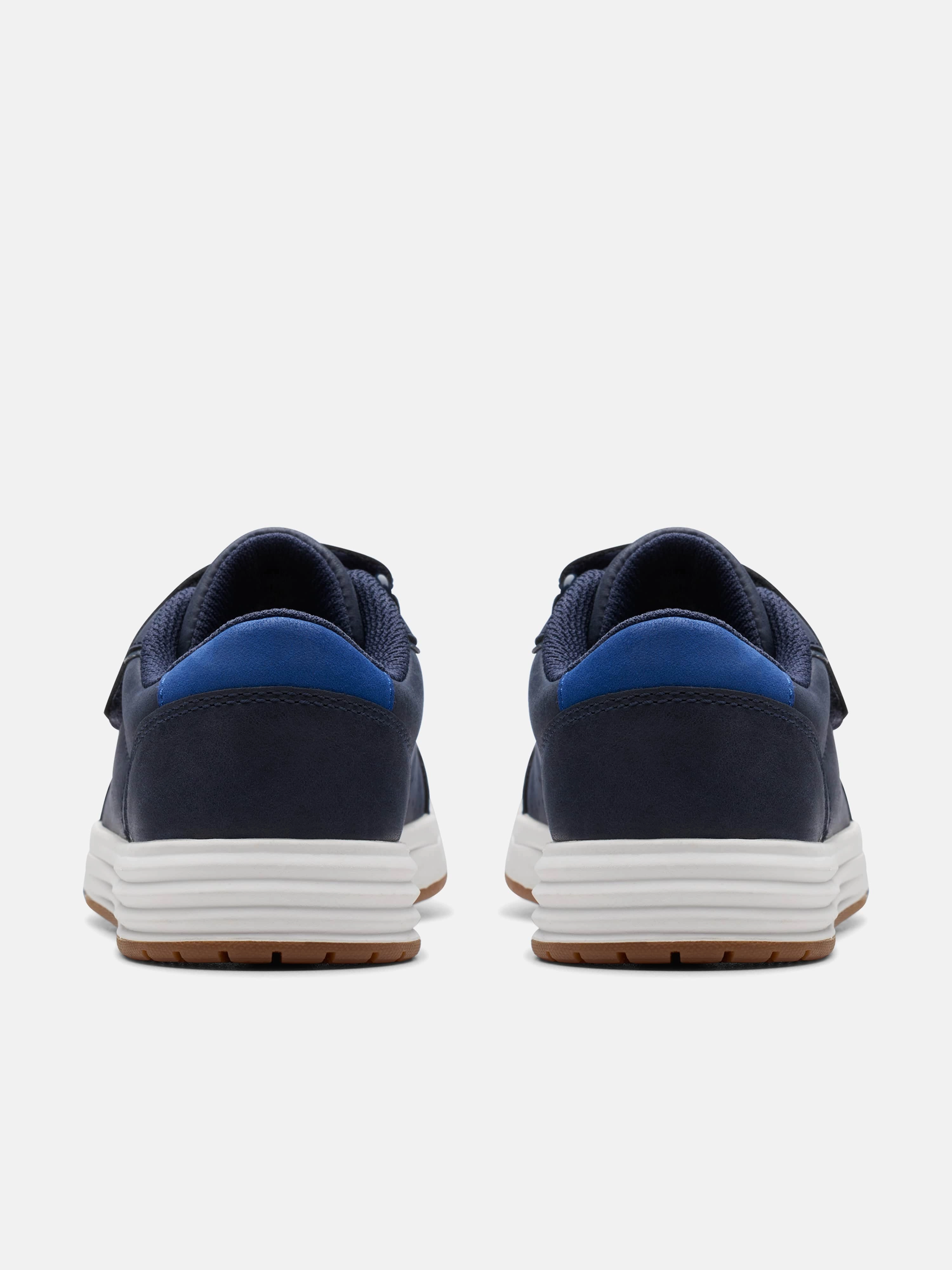 Strap Pad Clarks Kids Leather Urban Solo Trainers in Navy