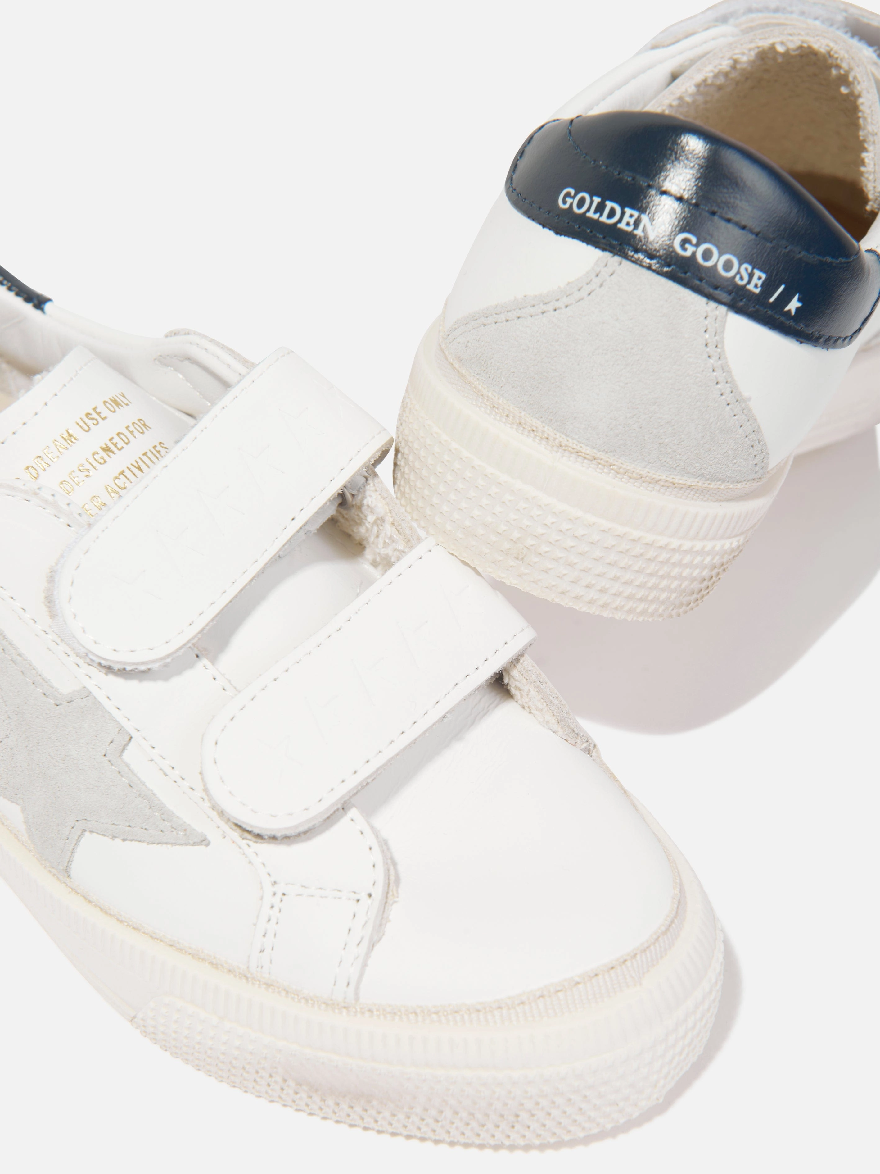Shockproof Protection Golden Goose Kids Leather Star May School Trainers in White