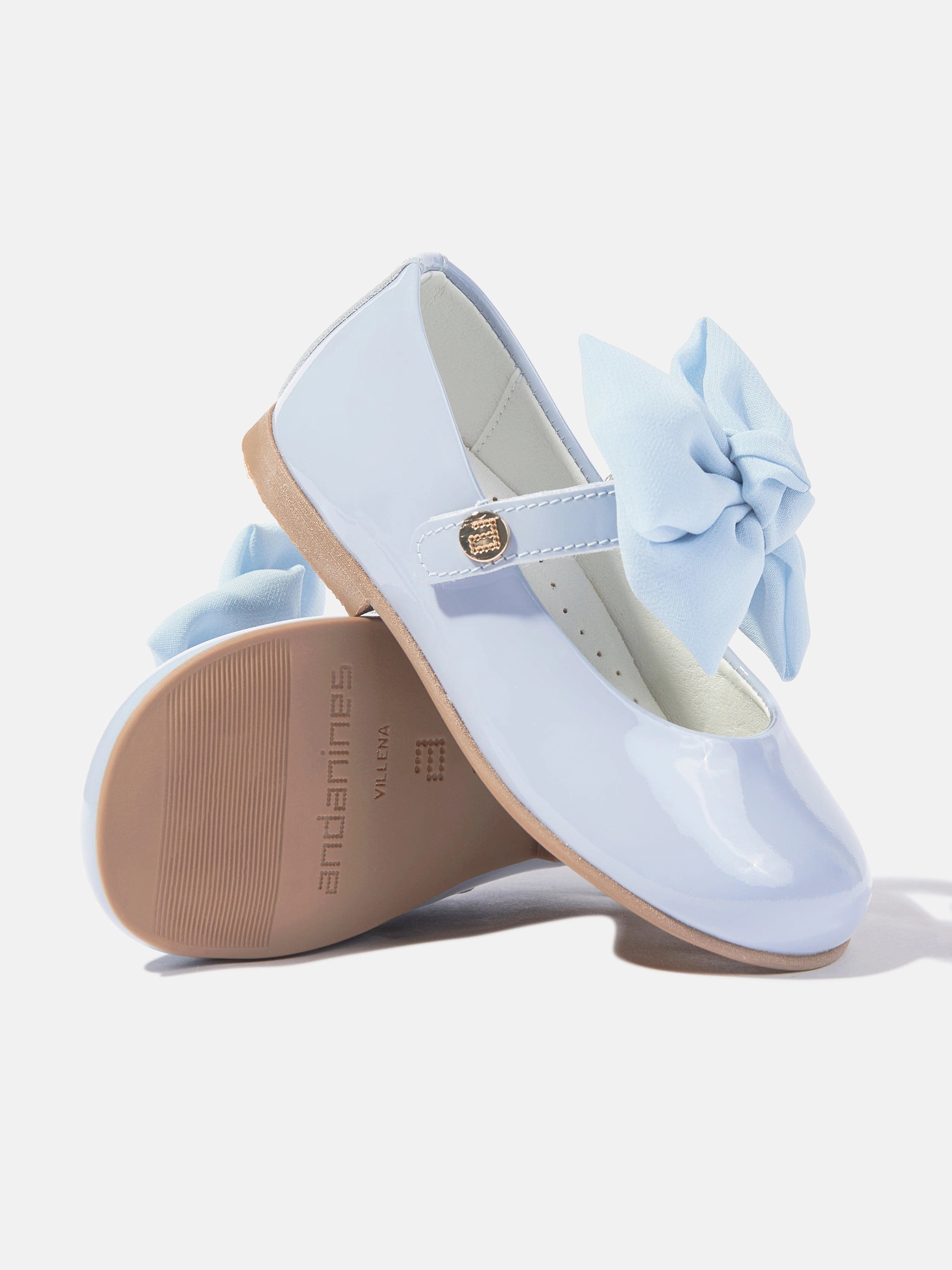 Andanines Girls Patent Leather Bow Shoes in Blue Your Daily Essential, Experience The Best, Portable & Rechargeable
