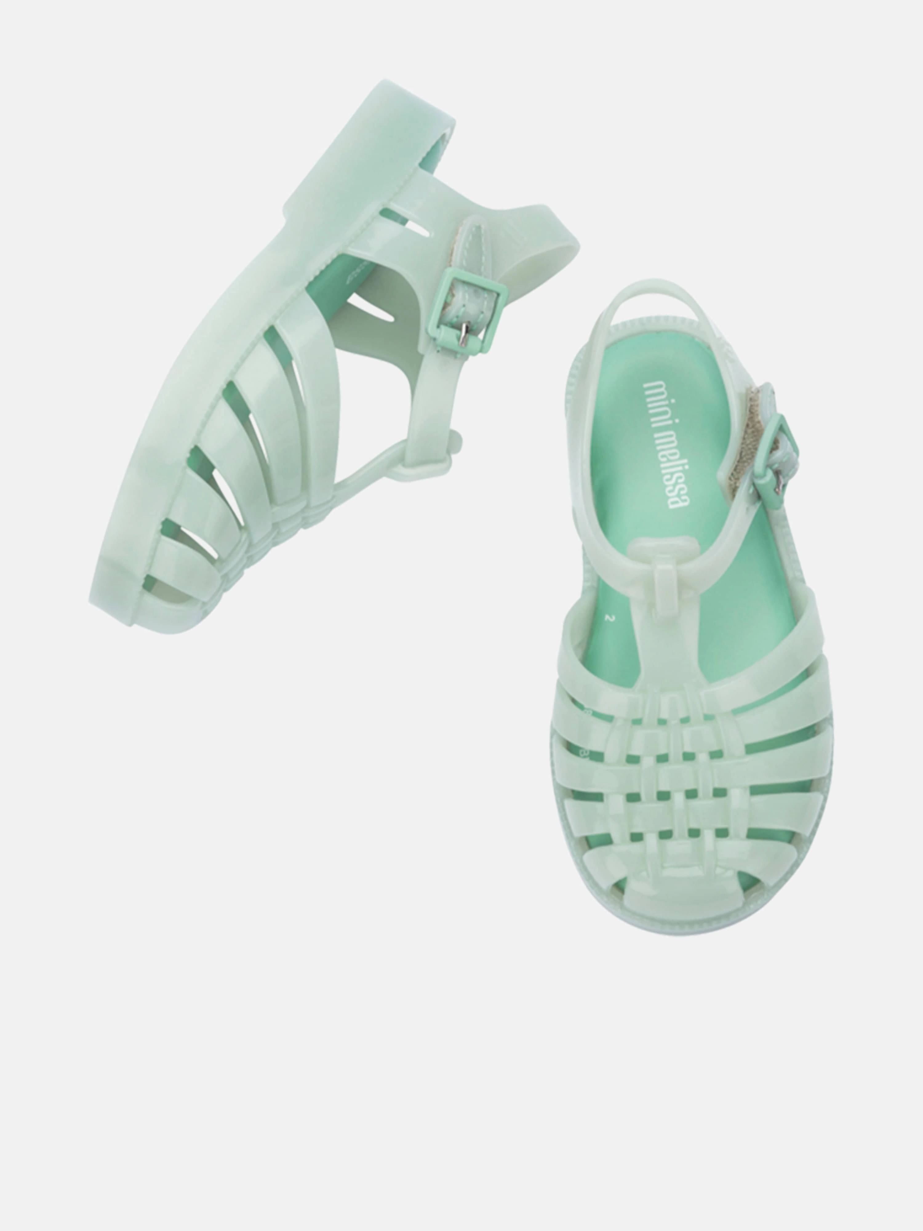 Girls Possession Sandals in Green Croc-Embossed