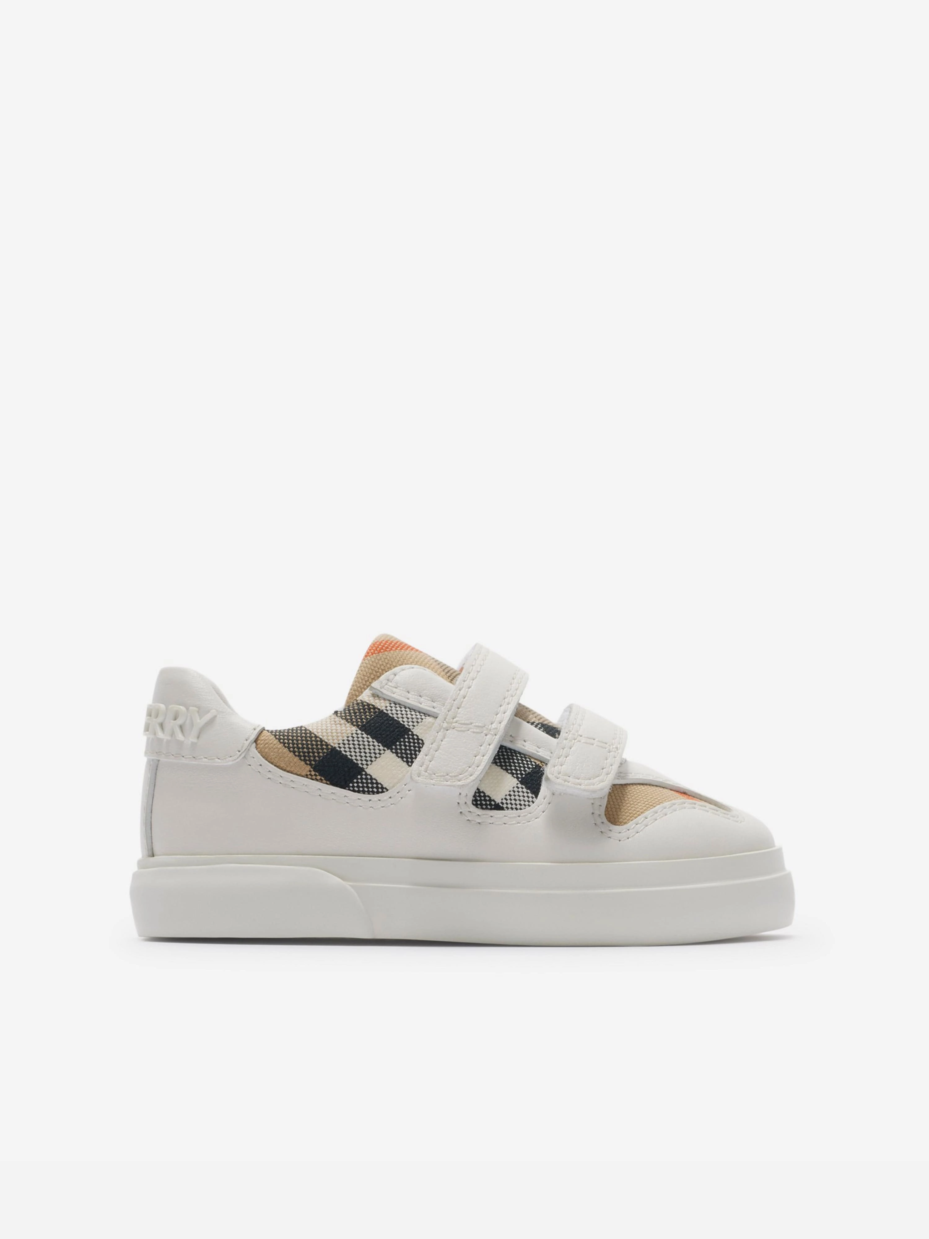 Perfect For Gifting Professional assembly special Burberry Baby Check Trainers in White Daily deal