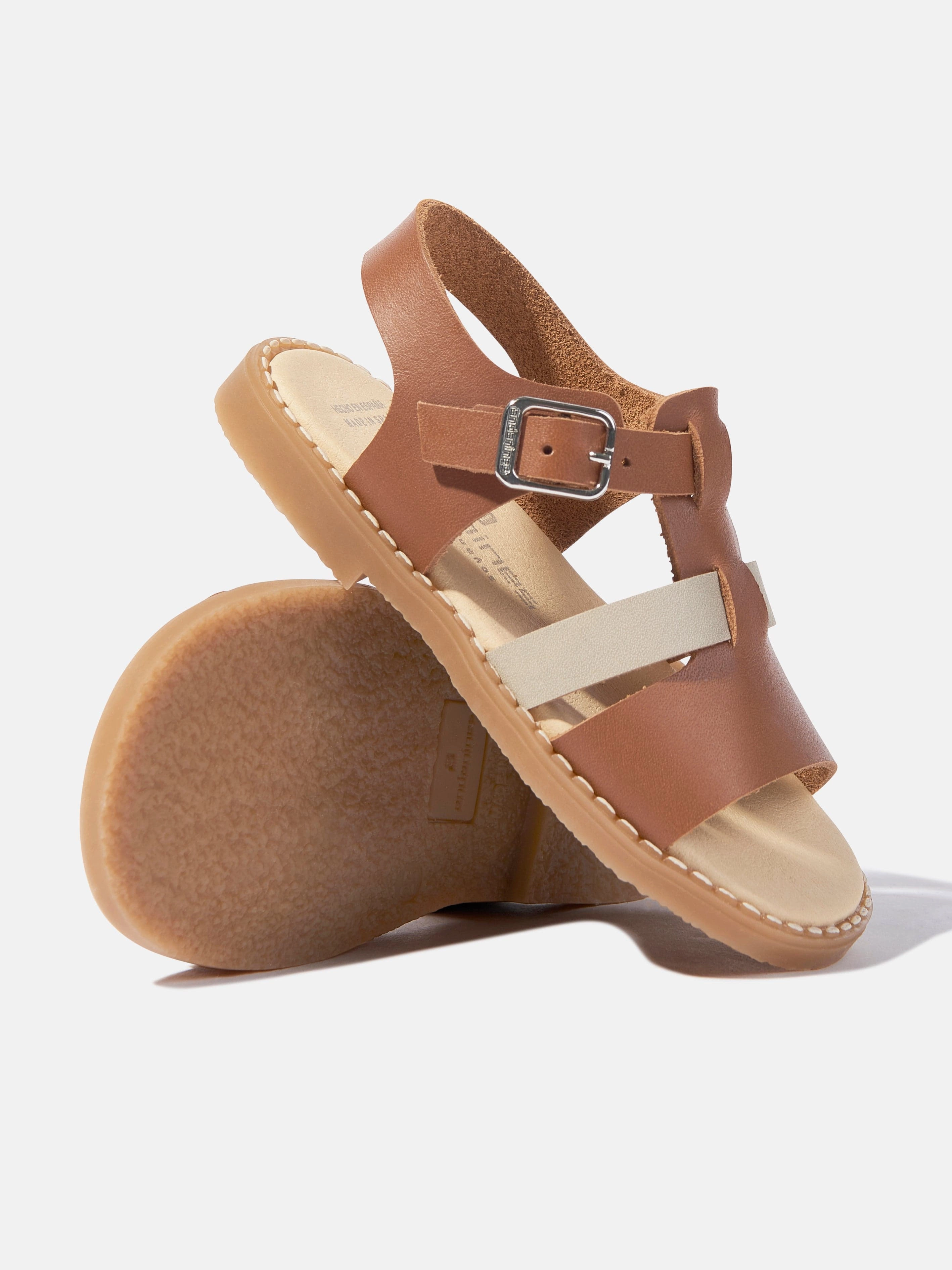 Just Arrived Andanines Kids Leather Sandals in Brown