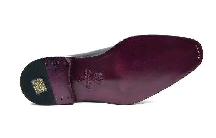 "Jason" Patent Leather Lace-Up Oxford Purple