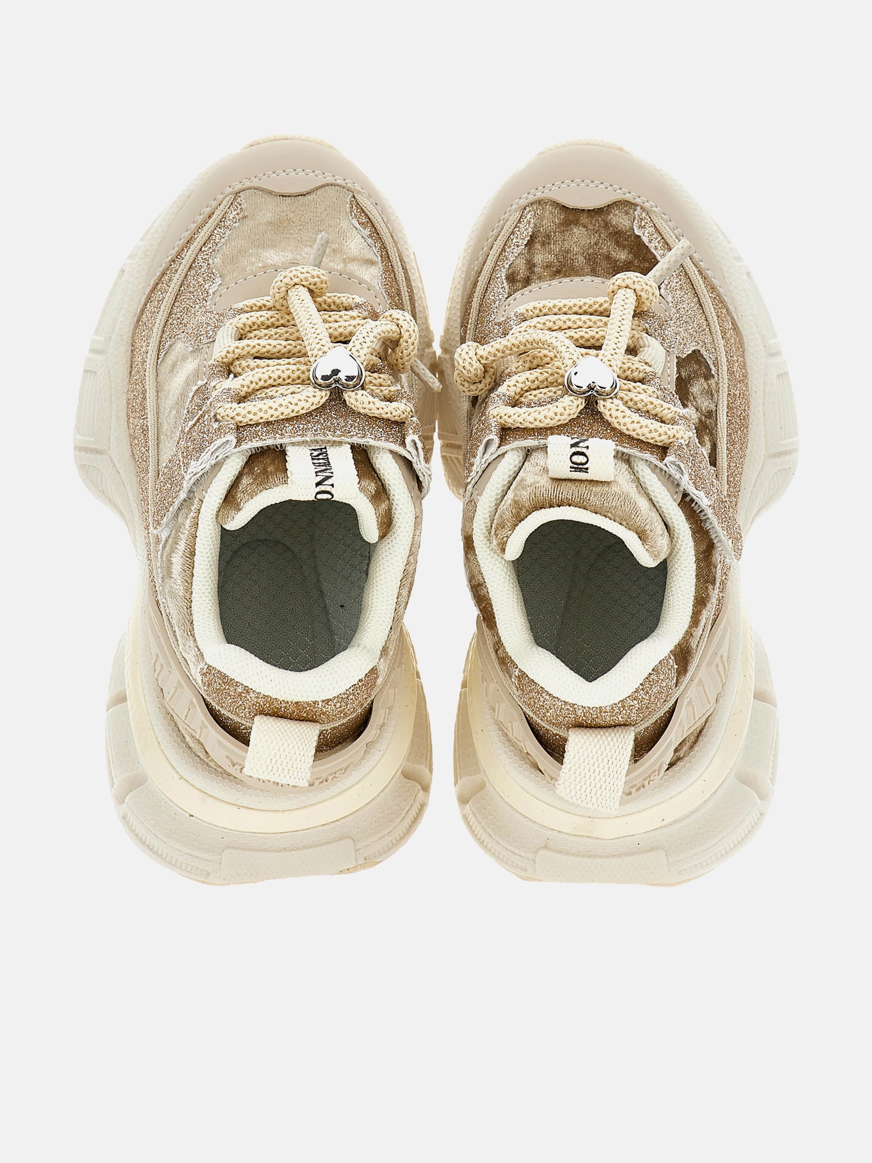 Affordable And Reliable Girls Chunky Glitter Trainers in Beige