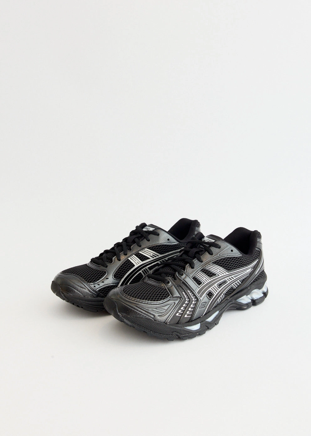 Gel-Kayano 14 'Black Pure Silver' Sneakers Seamless Style, Versatile Functionality, Coated Canvas