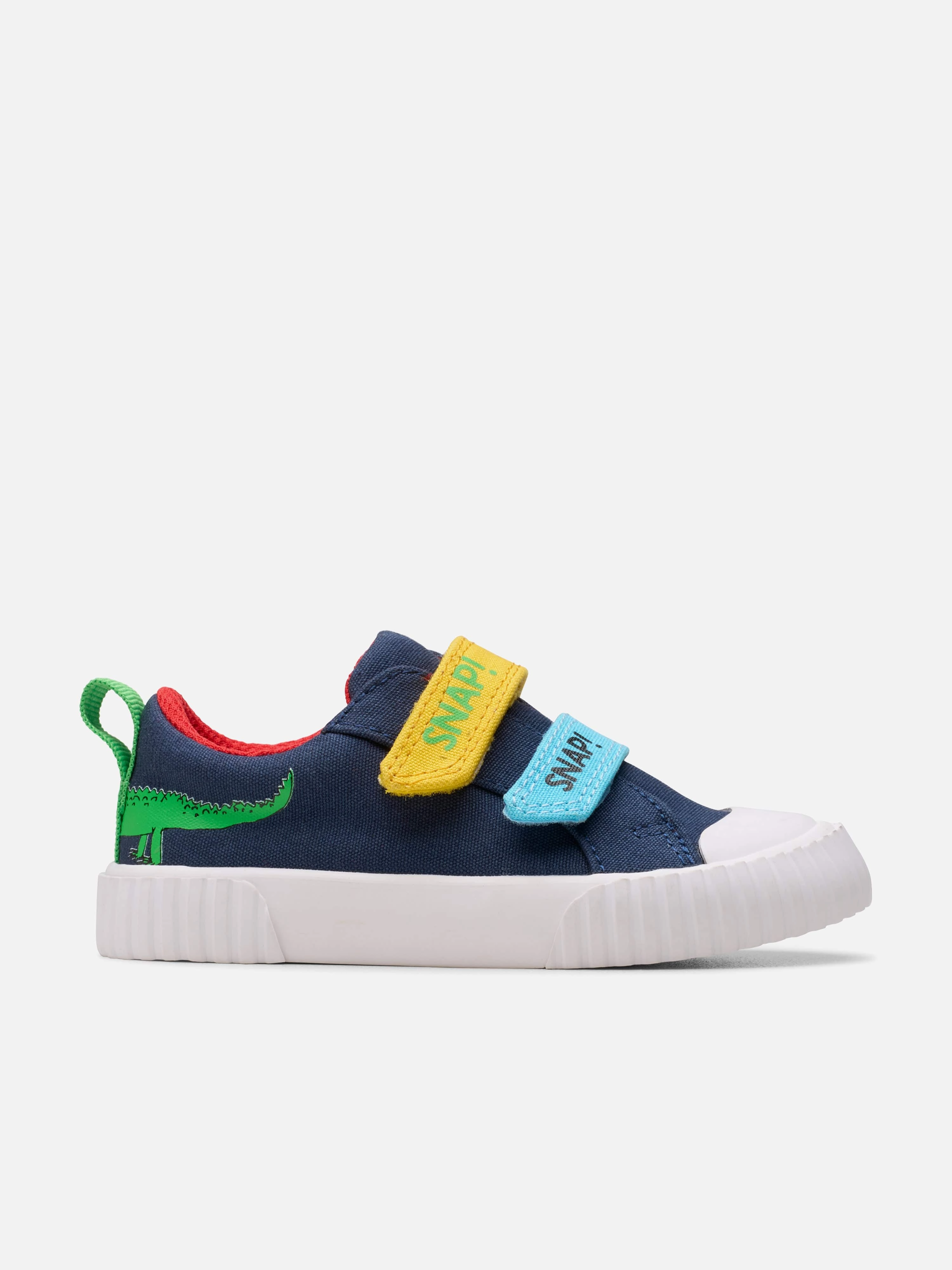 Hot Pick Of The Day Affordable Goodie Clarks Baby Roald Dahl Foxing Ace Trainers in Navy Limited Stock Polished Details
