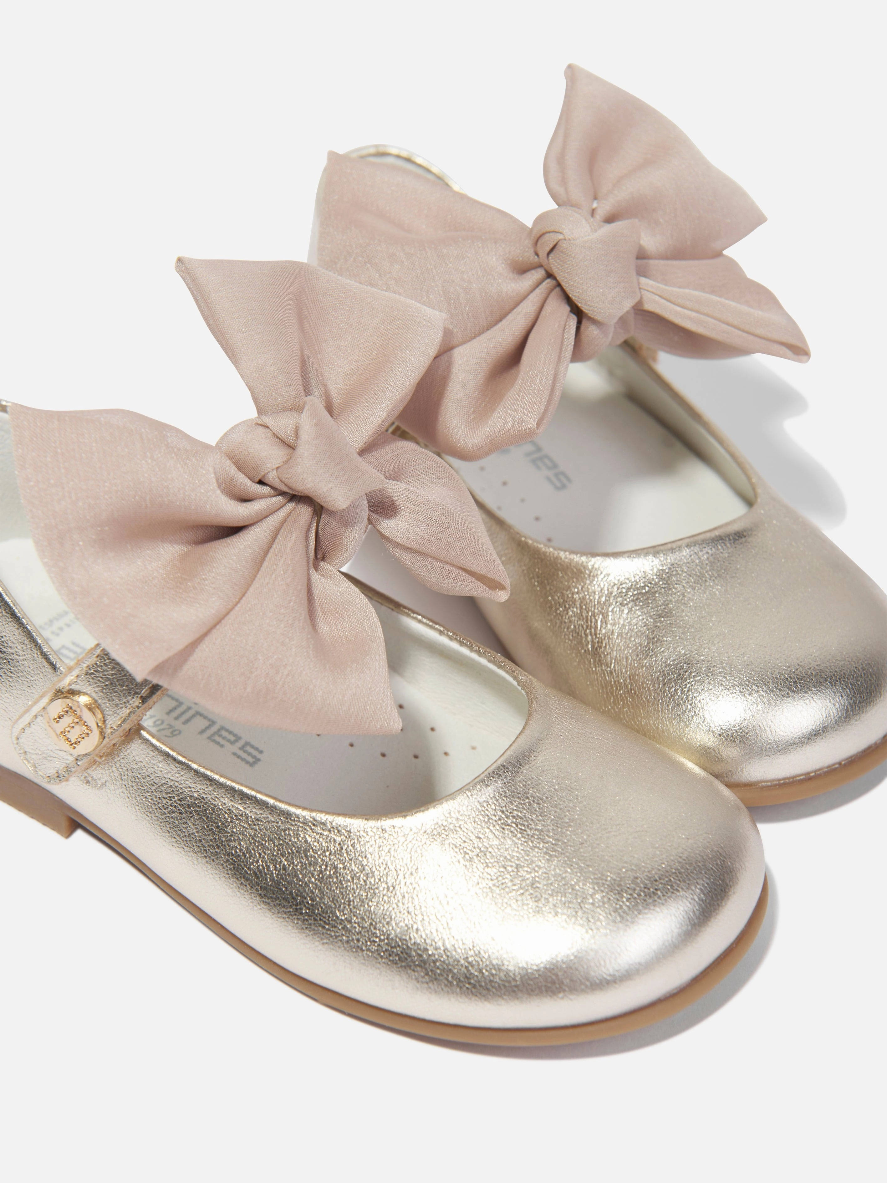 Shop, Save, Smile, Nylon Waterproof Backpack Andanines Girls Leather Bow Shoes in Gold