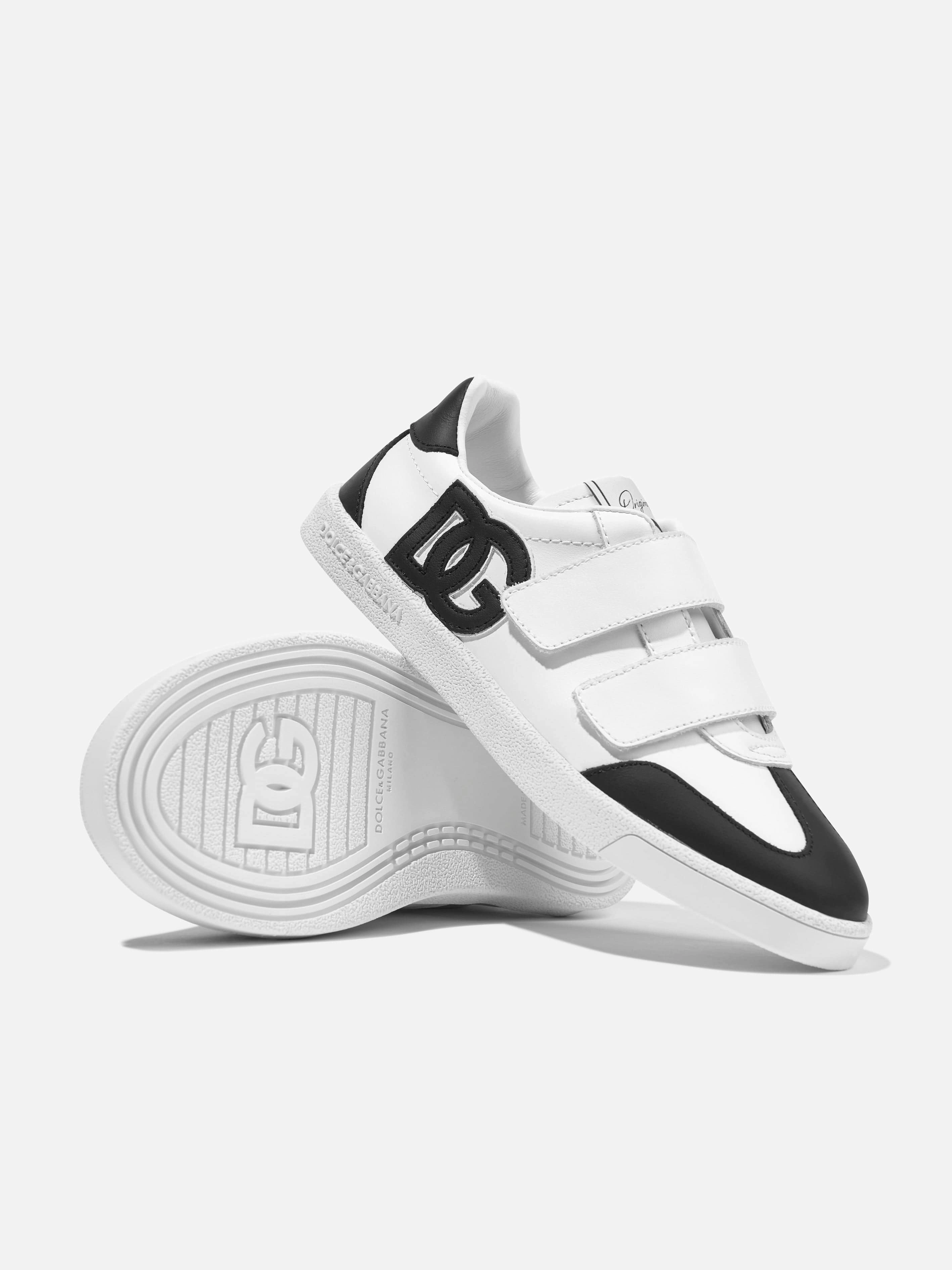 Dolce & Gabbana Boys Leather Portofino Trainers in White Save More Today, Made With Care, Perfectly Balanced