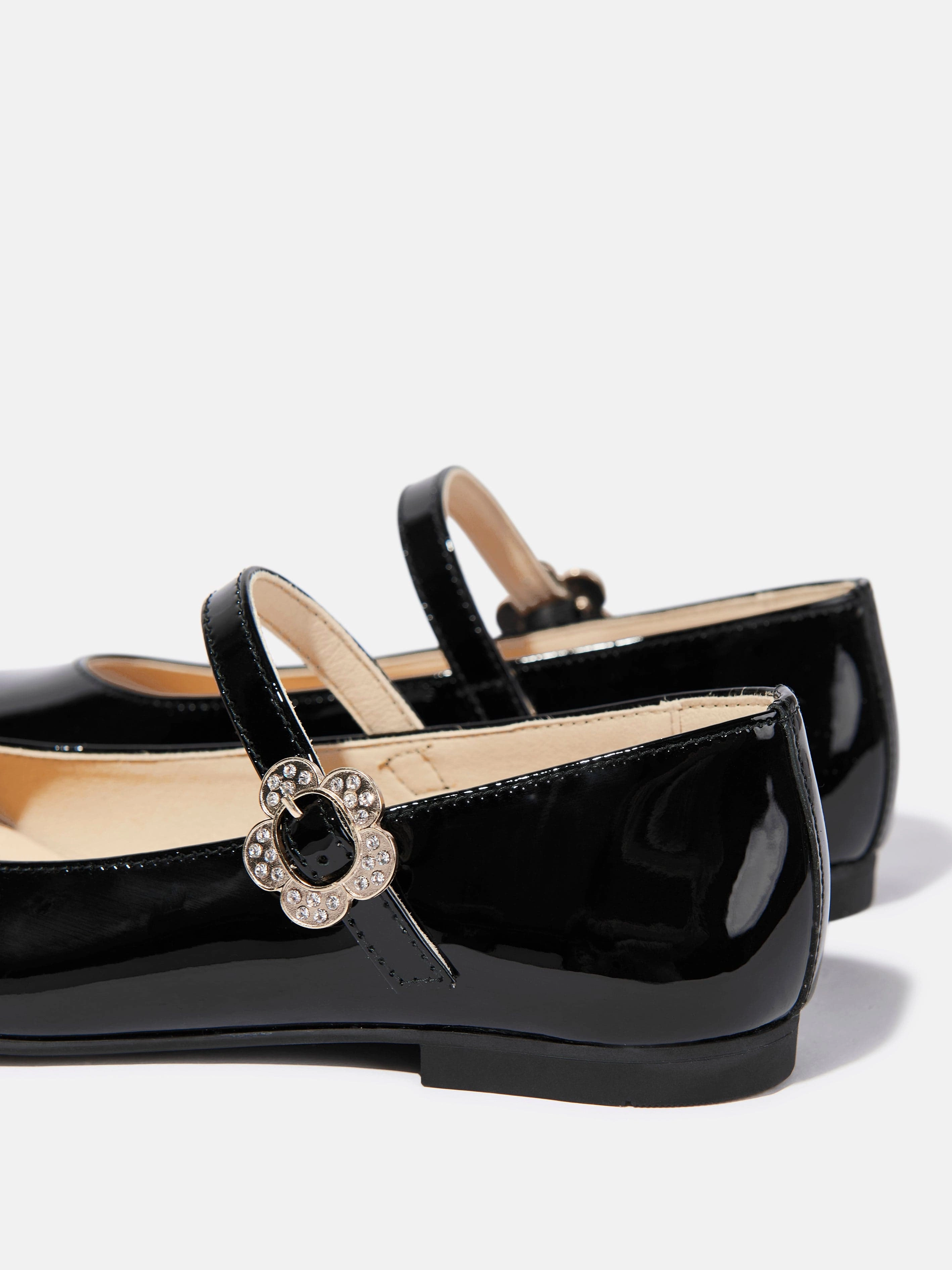 Andanines Girls Patent Leather Mary Jane Shoes in Black Eco-Friendly Material